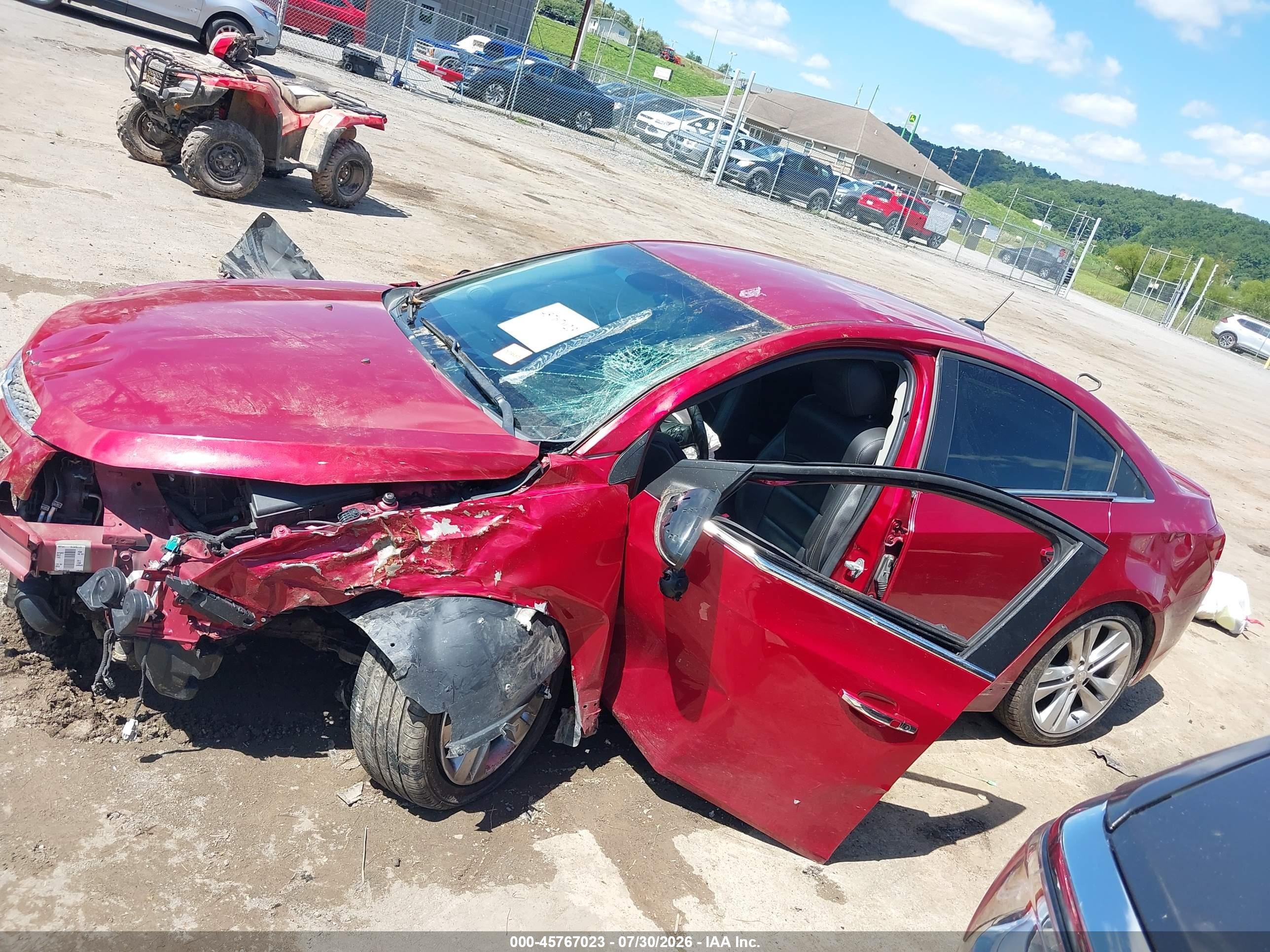 2012 Chevrolet Cruze Ltz Red vin: 1G1PH5SC7C7269631