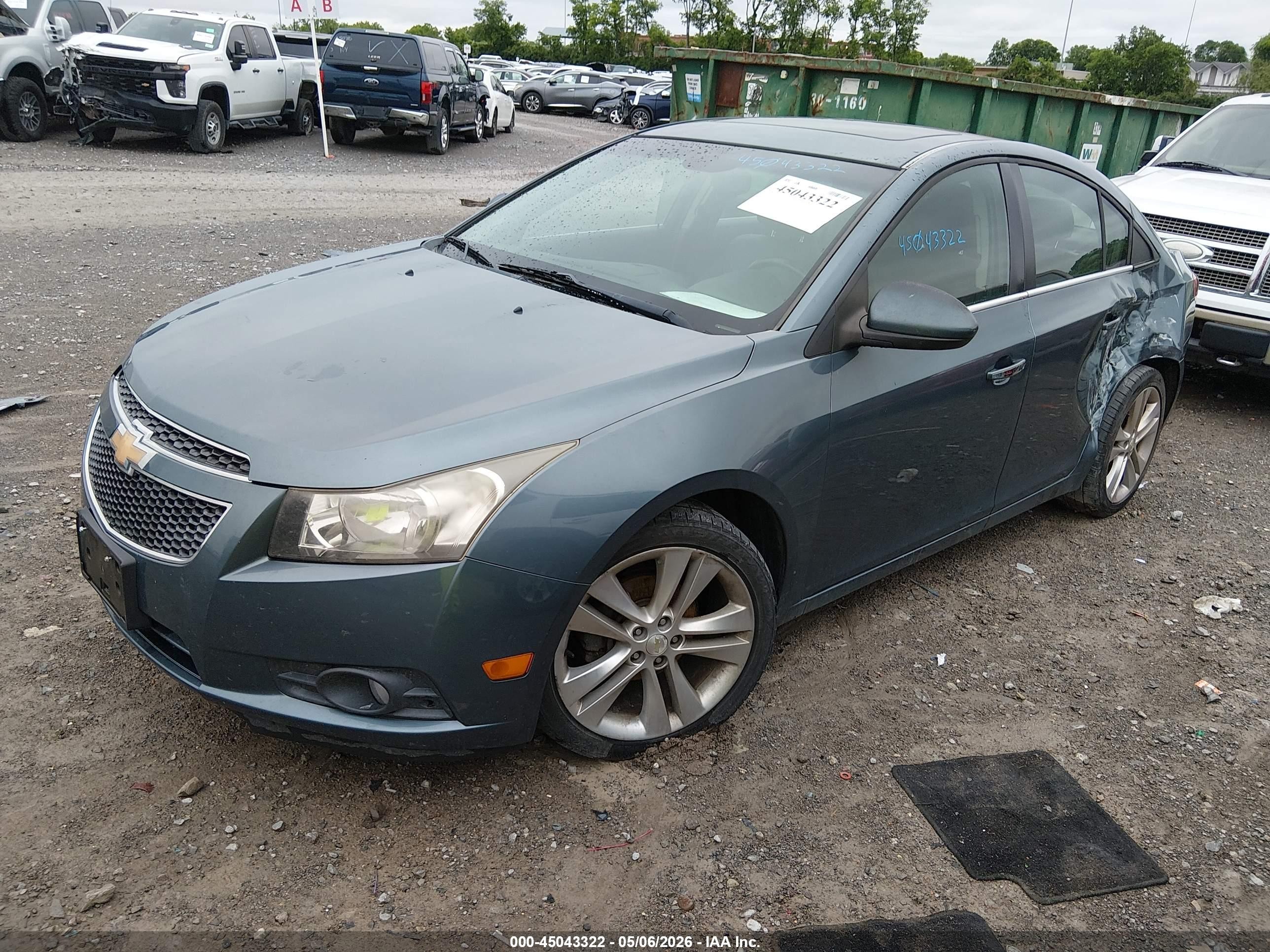 2012 Chevrolet Cruze Ltz Blue vin: 1G1PH5SC7C7304636