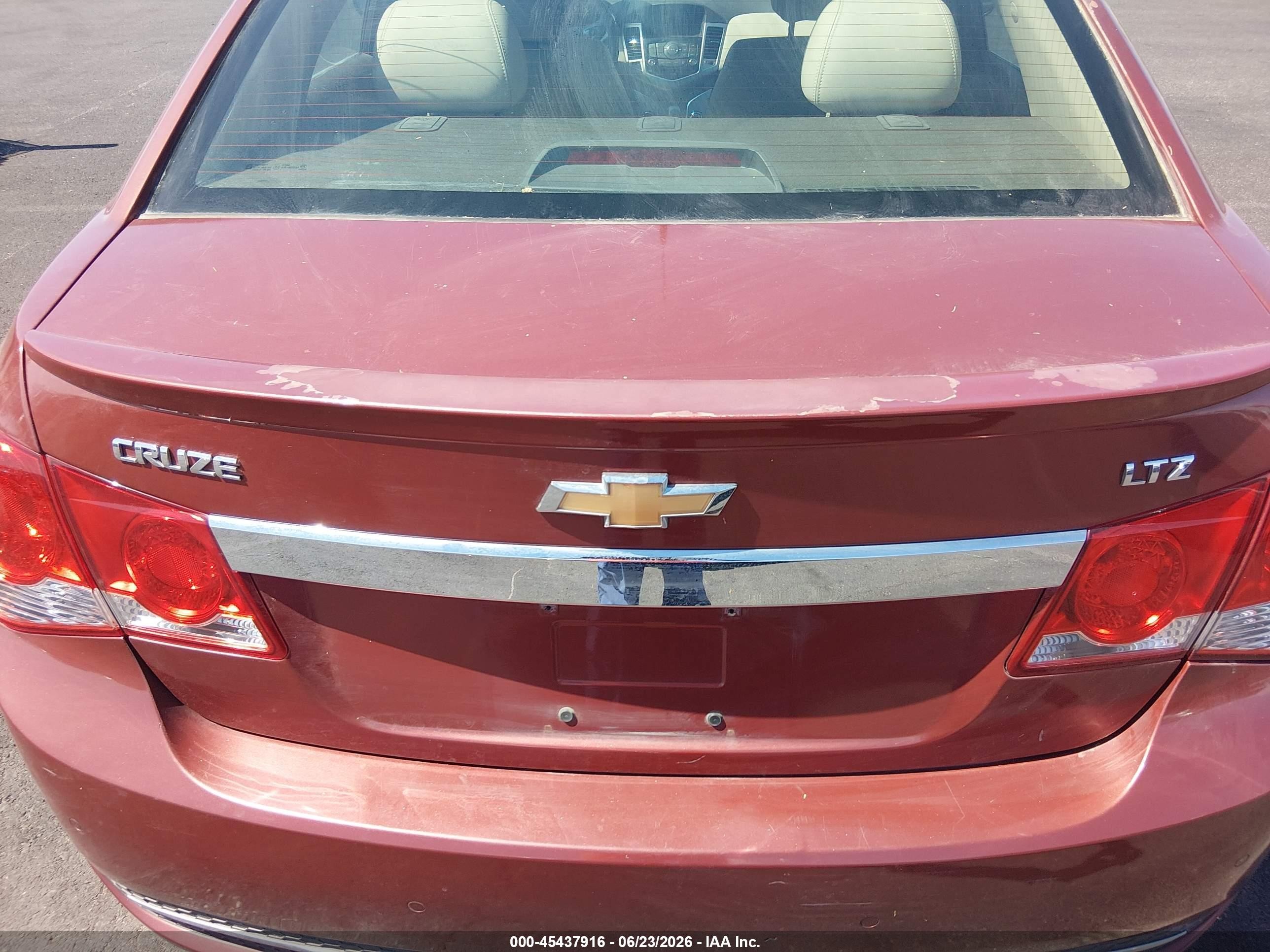 2012 Chevrolet Cruze Ltz Burgundy vin: 1G1PH5SC8C7214881