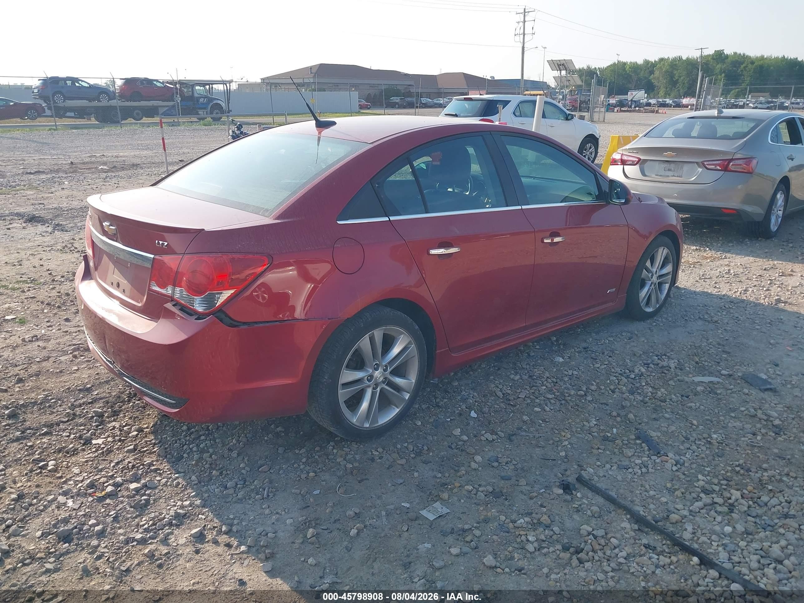 2012 Chevrolet Cruze Ltz Red vin: 1G1PH5SC9C7269517