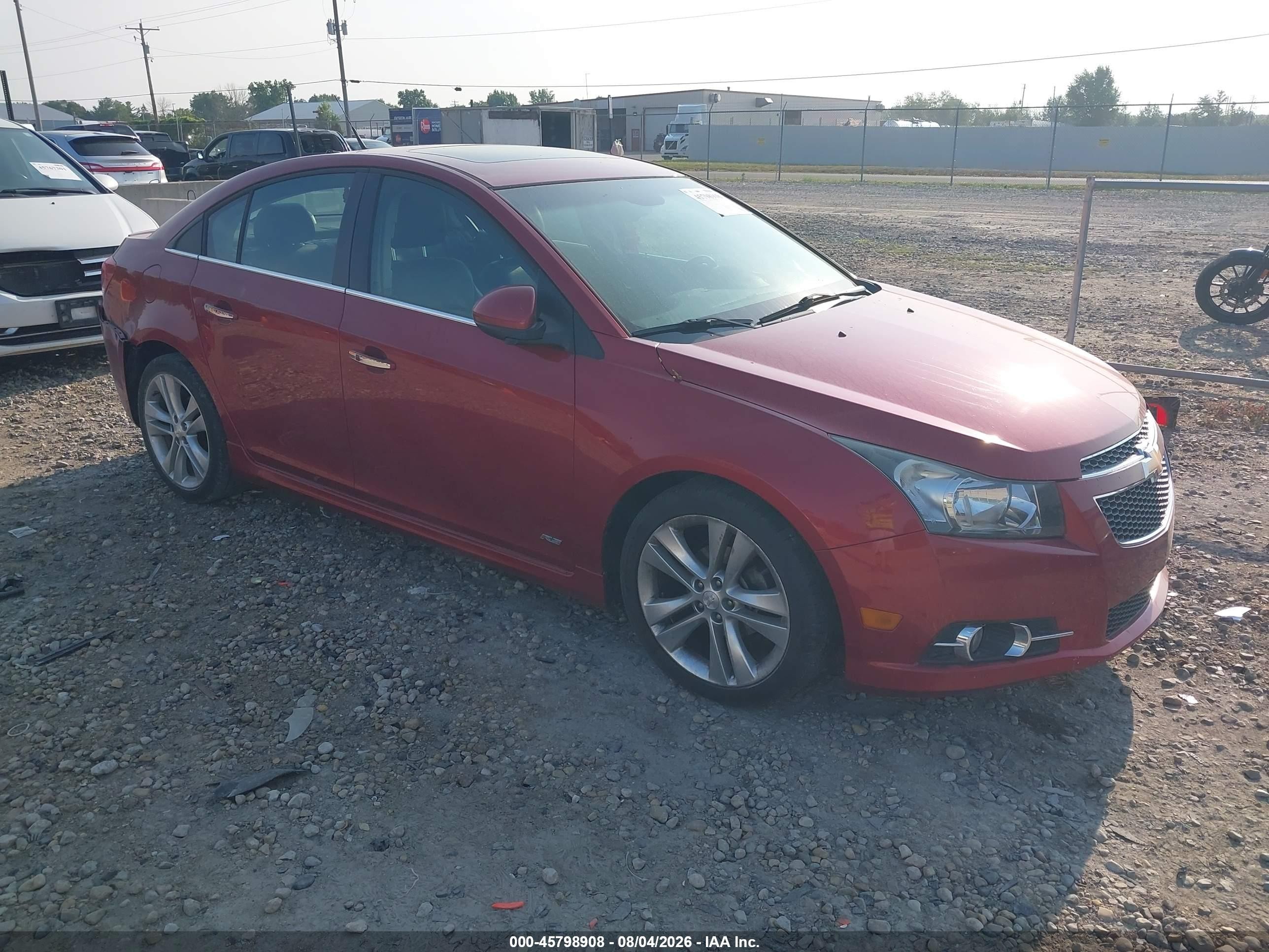 2012 Chevrolet Cruze Ltz Red vin: 1G1PH5SC9C7269517