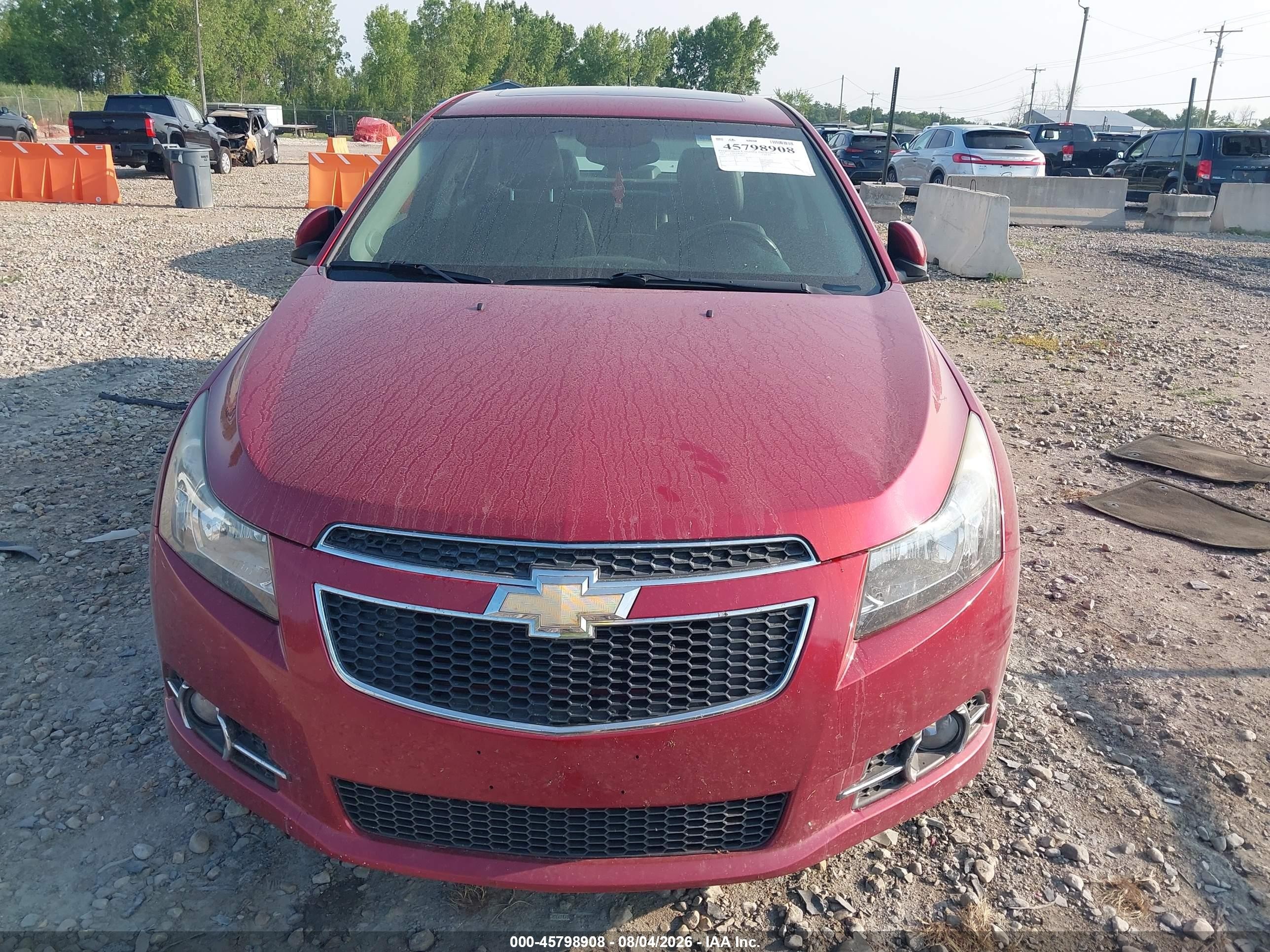 2012 Chevrolet Cruze Ltz Red vin: 1G1PH5SC9C7269517