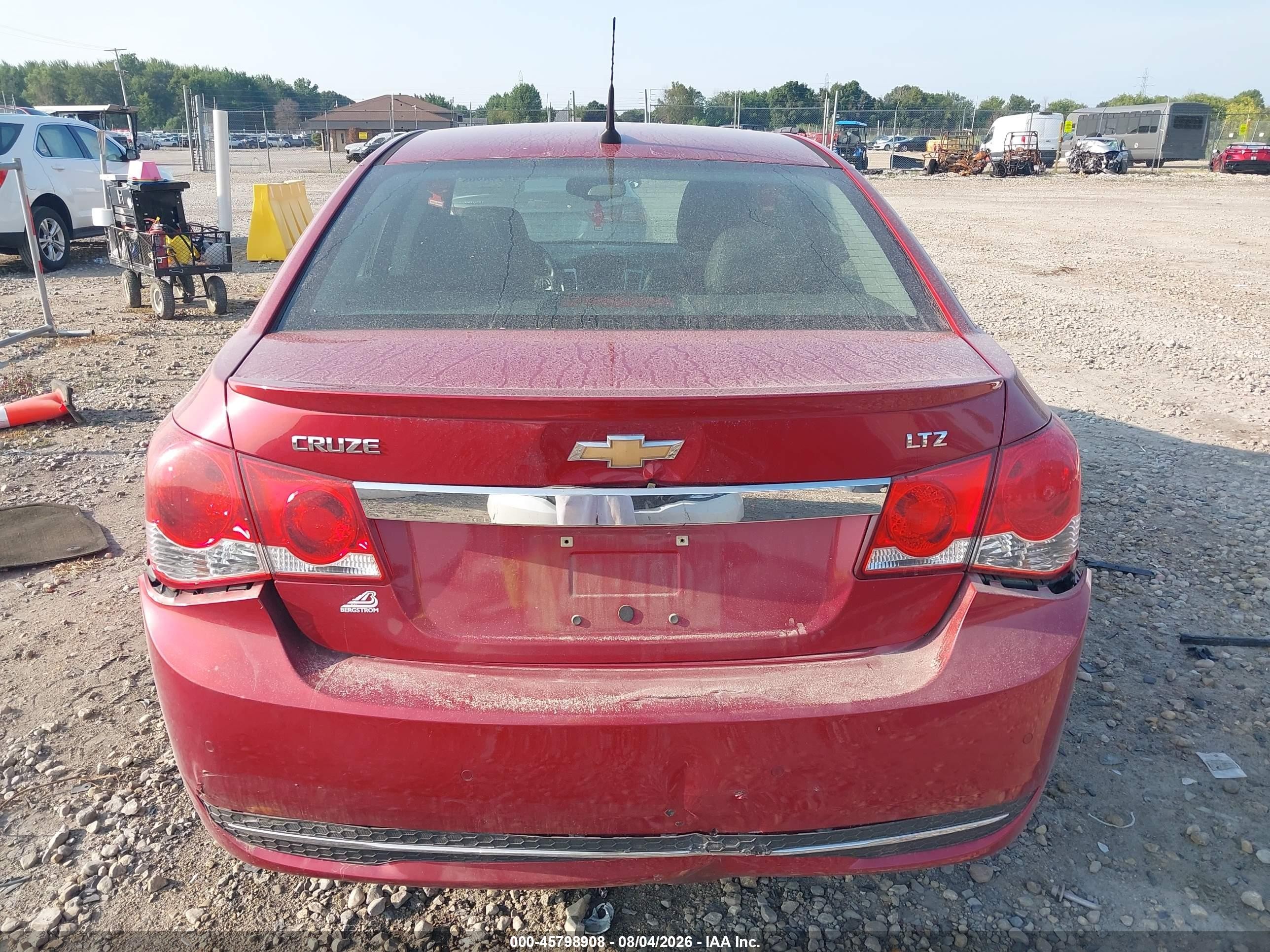 2012 Chevrolet Cruze Ltz Red vin: 1G1PH5SC9C7269517
