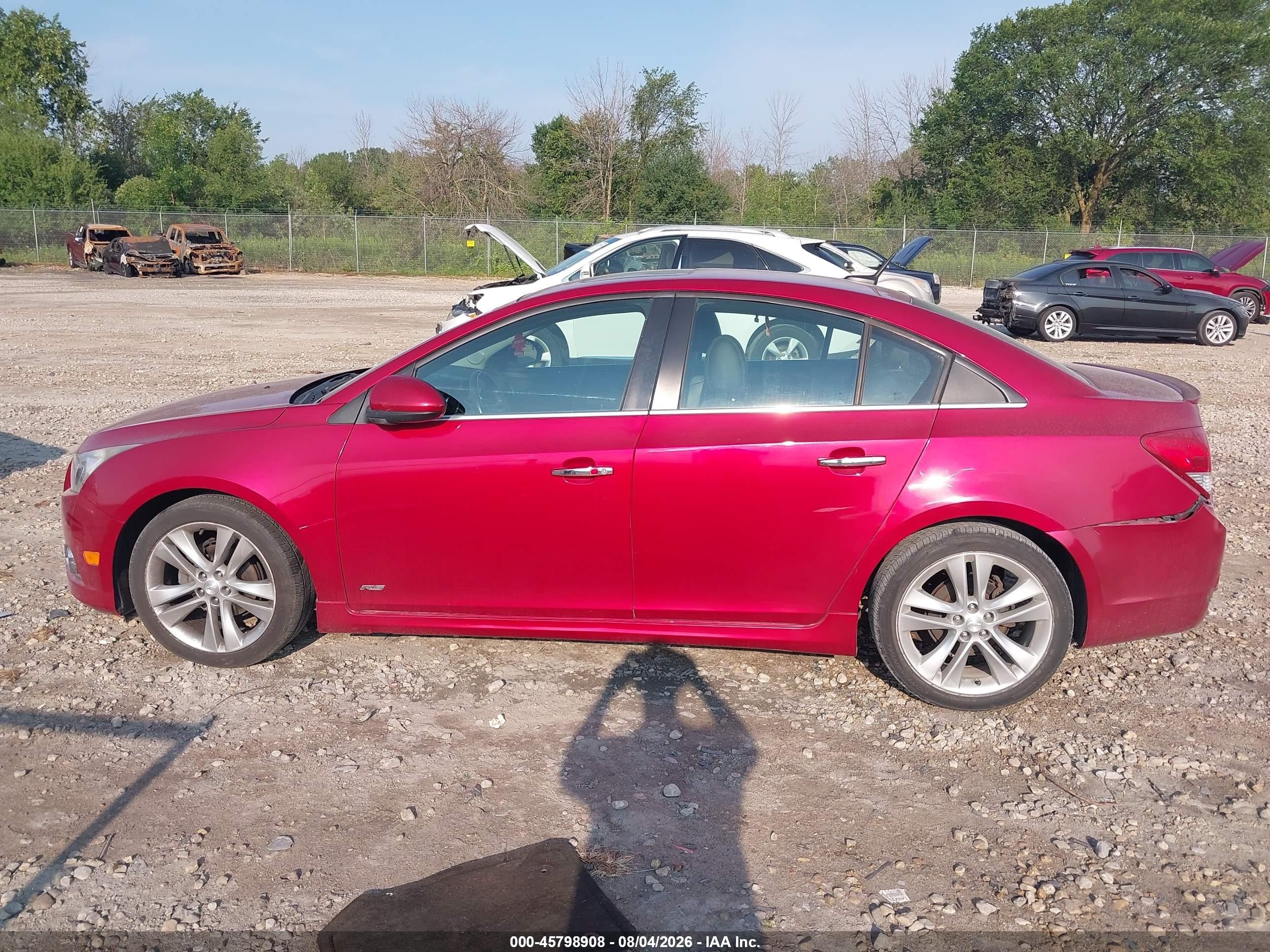 2012 Chevrolet Cruze Ltz Red vin: 1G1PH5SC9C7269517