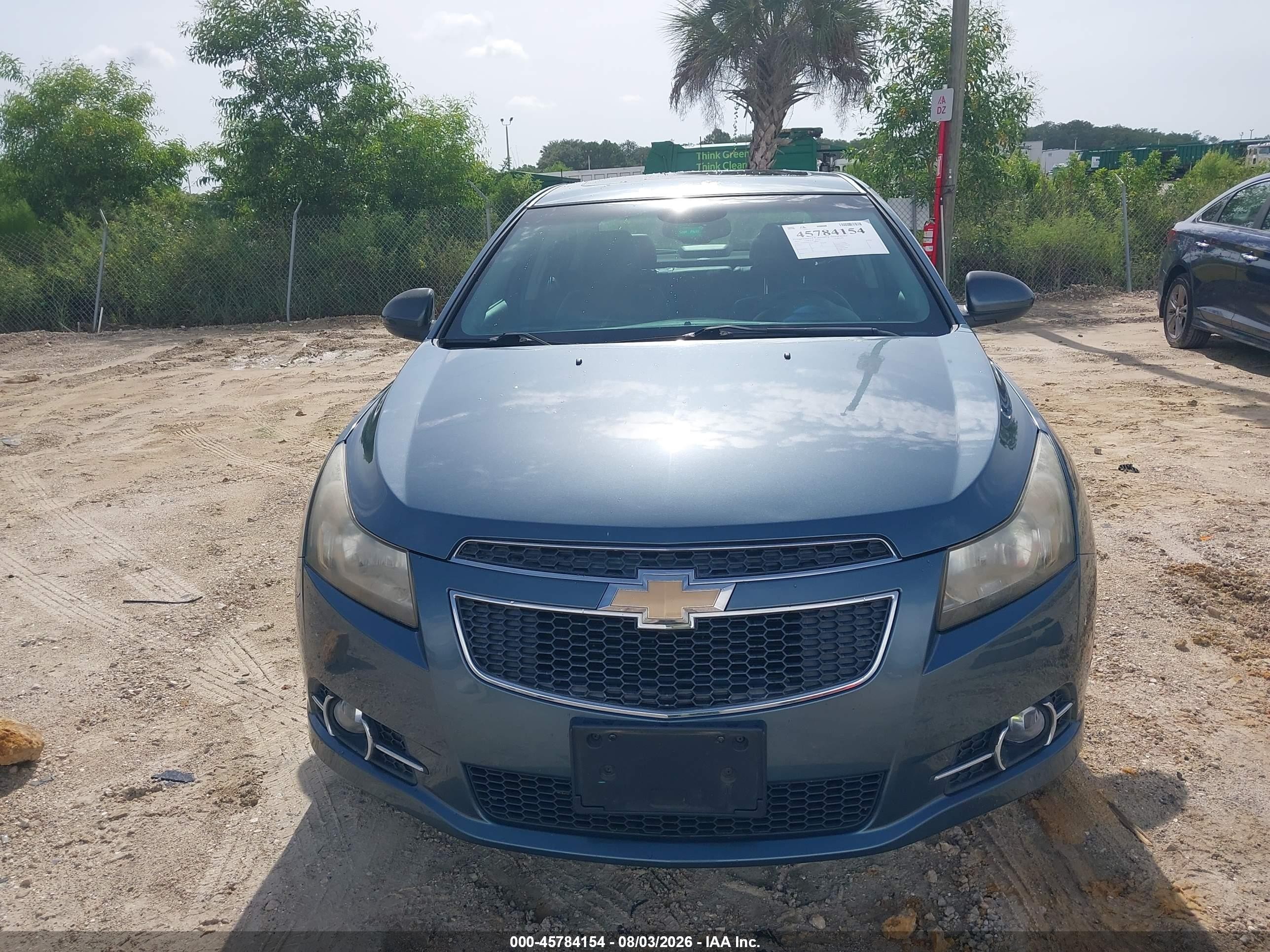 2012 Chevrolet Cruze Ltz Blue vin: 1G1PH5SC9C7280582
