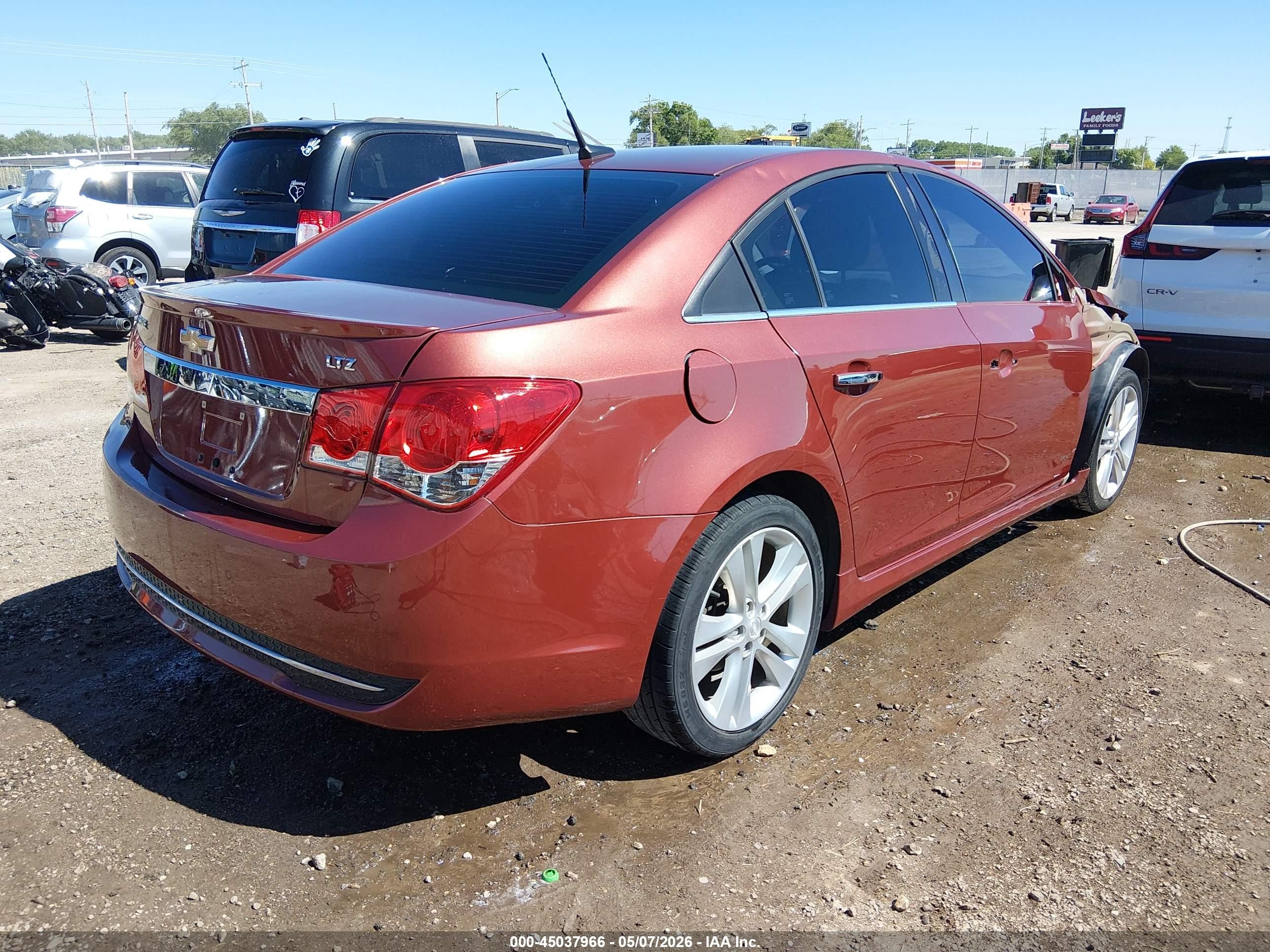 2012 Chevrolet Cruze Ltz Brown vin: 1G1PH5SC9C7391228