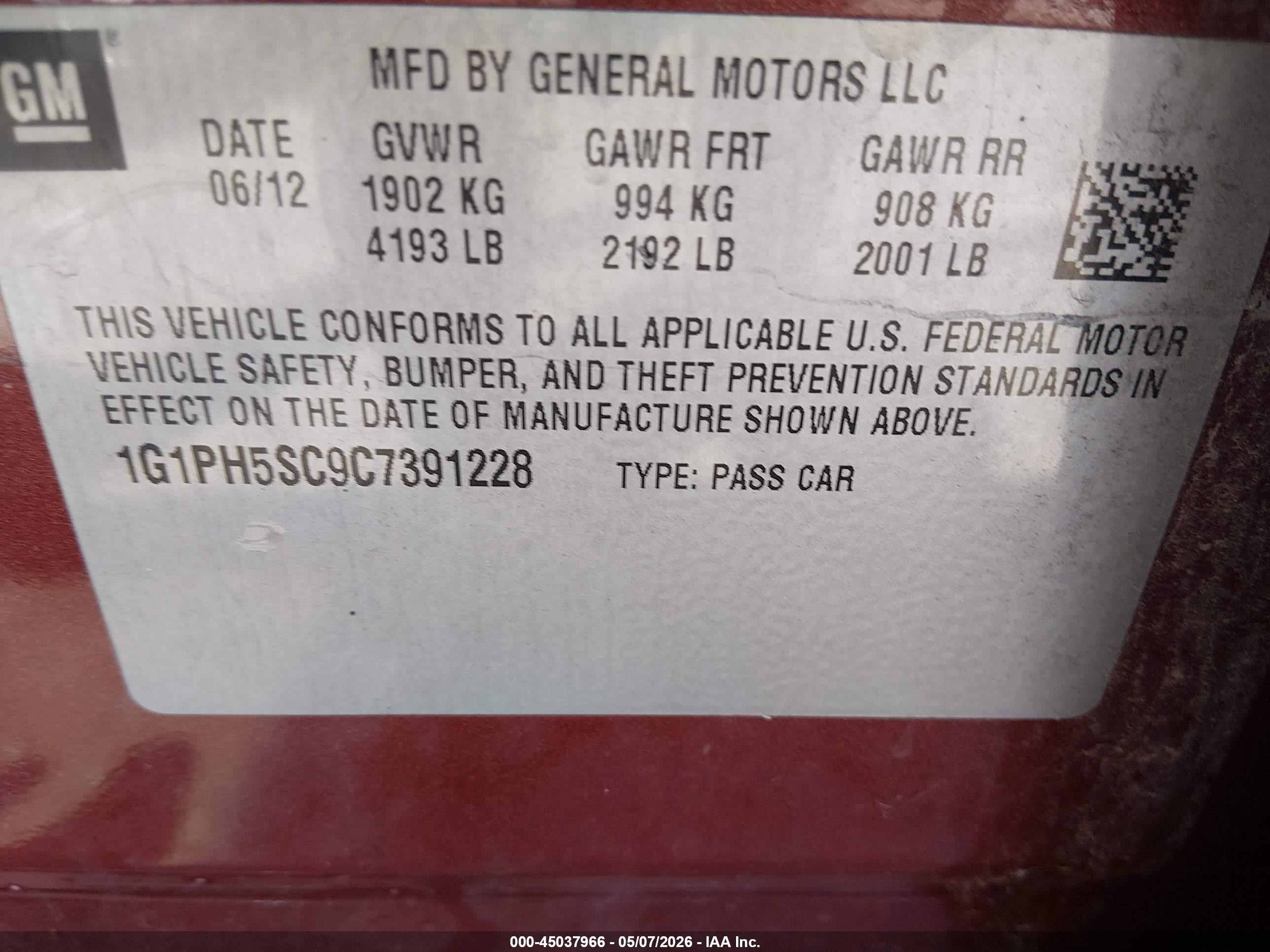 2012 Chevrolet Cruze Ltz Brown vin: 1G1PH5SC9C7391228