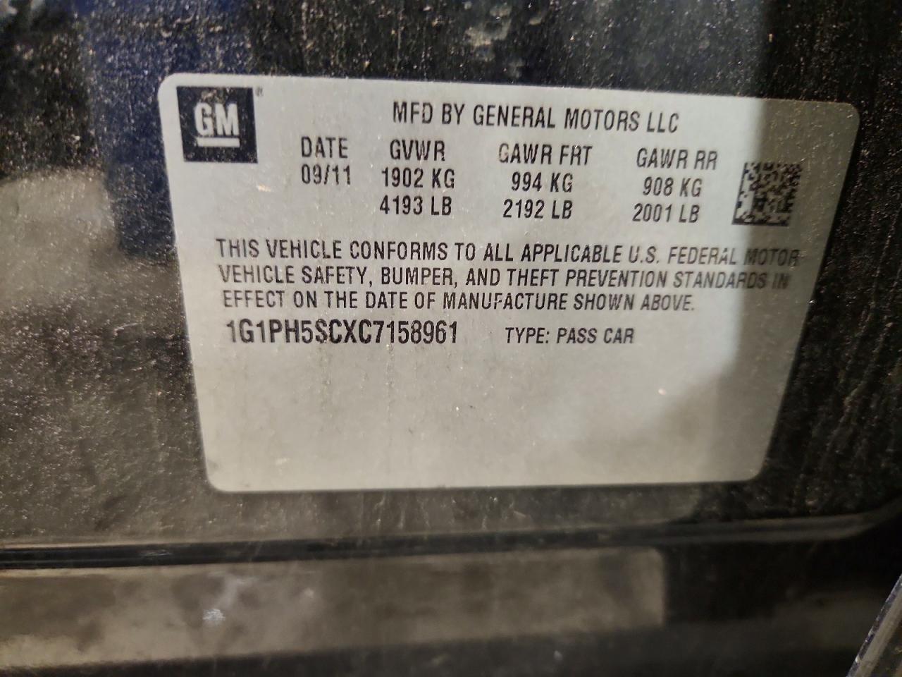 2012 Chevrolet Cruze Ltz Черный vin: 1G1PH5SCXC7158961
