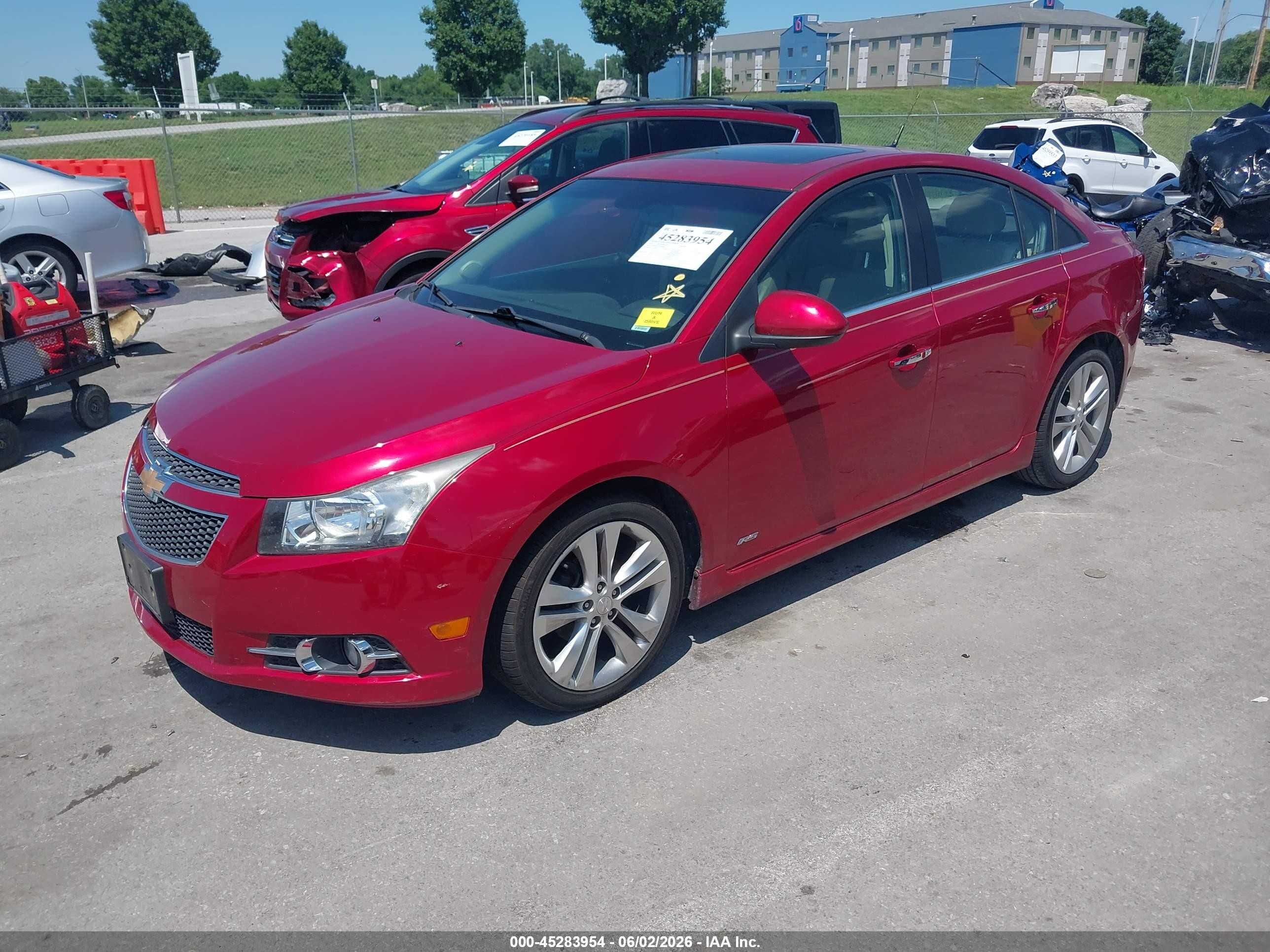 2012 Chevrolet Cruze Ltz Red vin: 1G1PH5SCXC7259949