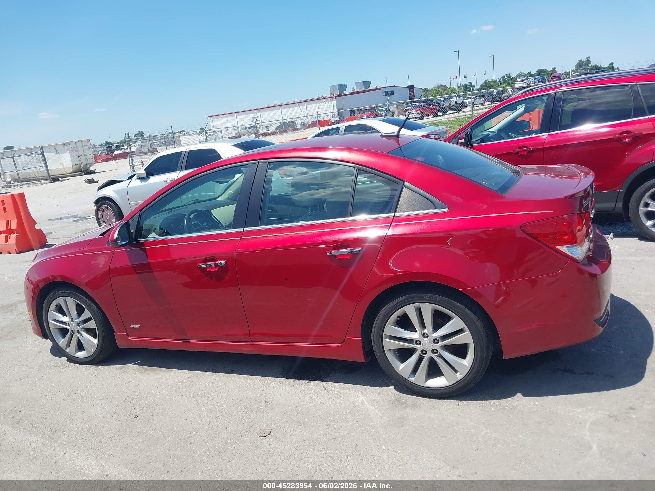 2012 Chevrolet Cruze Ltz Red vin: 1G1PH5SCXC7259949