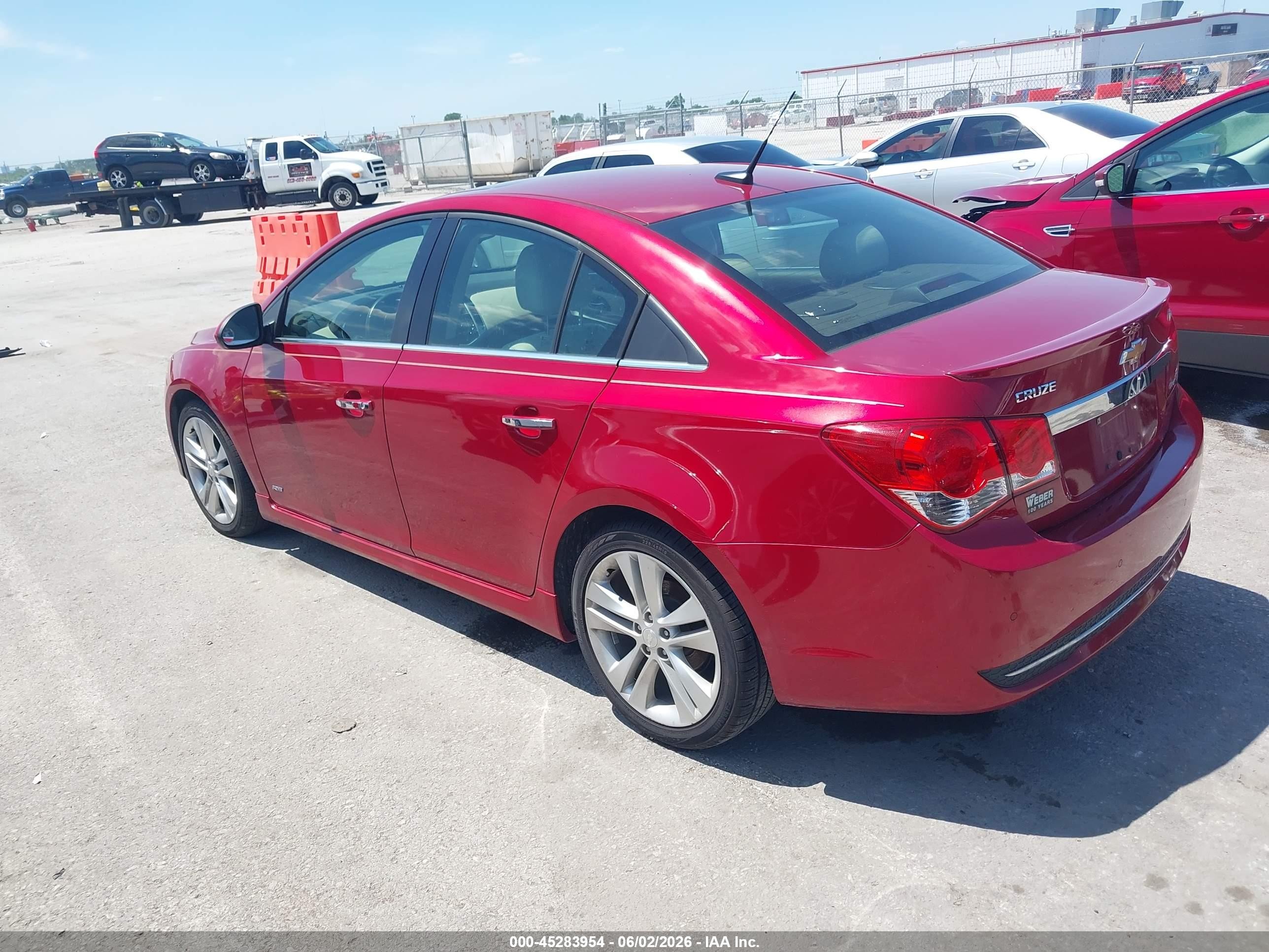 2012 Chevrolet Cruze Ltz Red vin: 1G1PH5SCXC7259949
