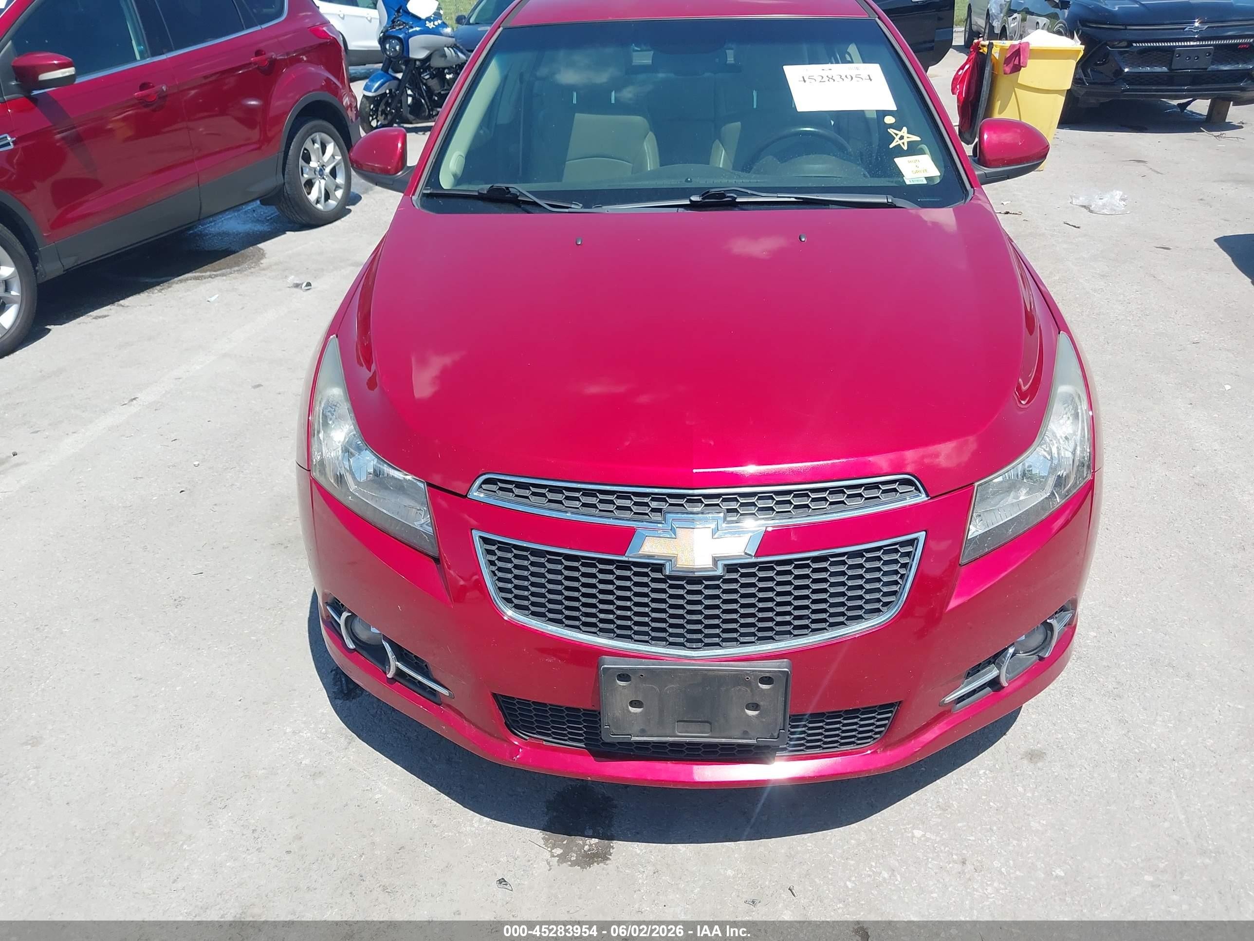2012 Chevrolet Cruze Ltz Red vin: 1G1PH5SCXC7259949