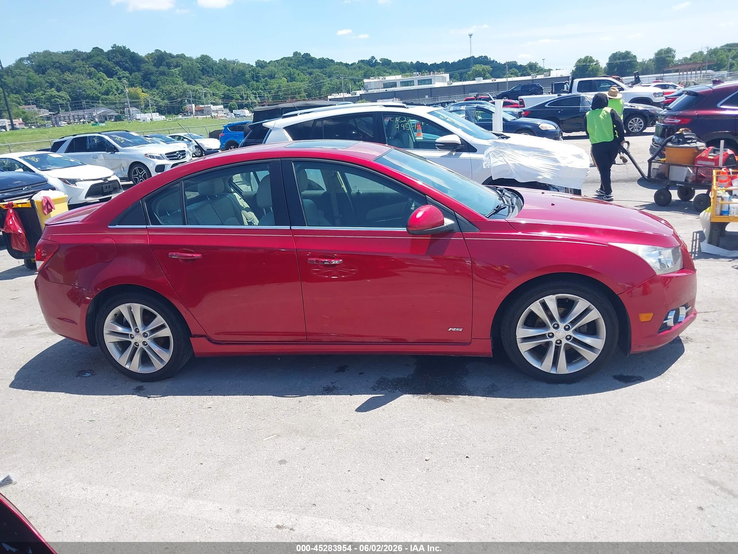 2012 Chevrolet Cruze Ltz Red vin: 1G1PH5SCXC7259949