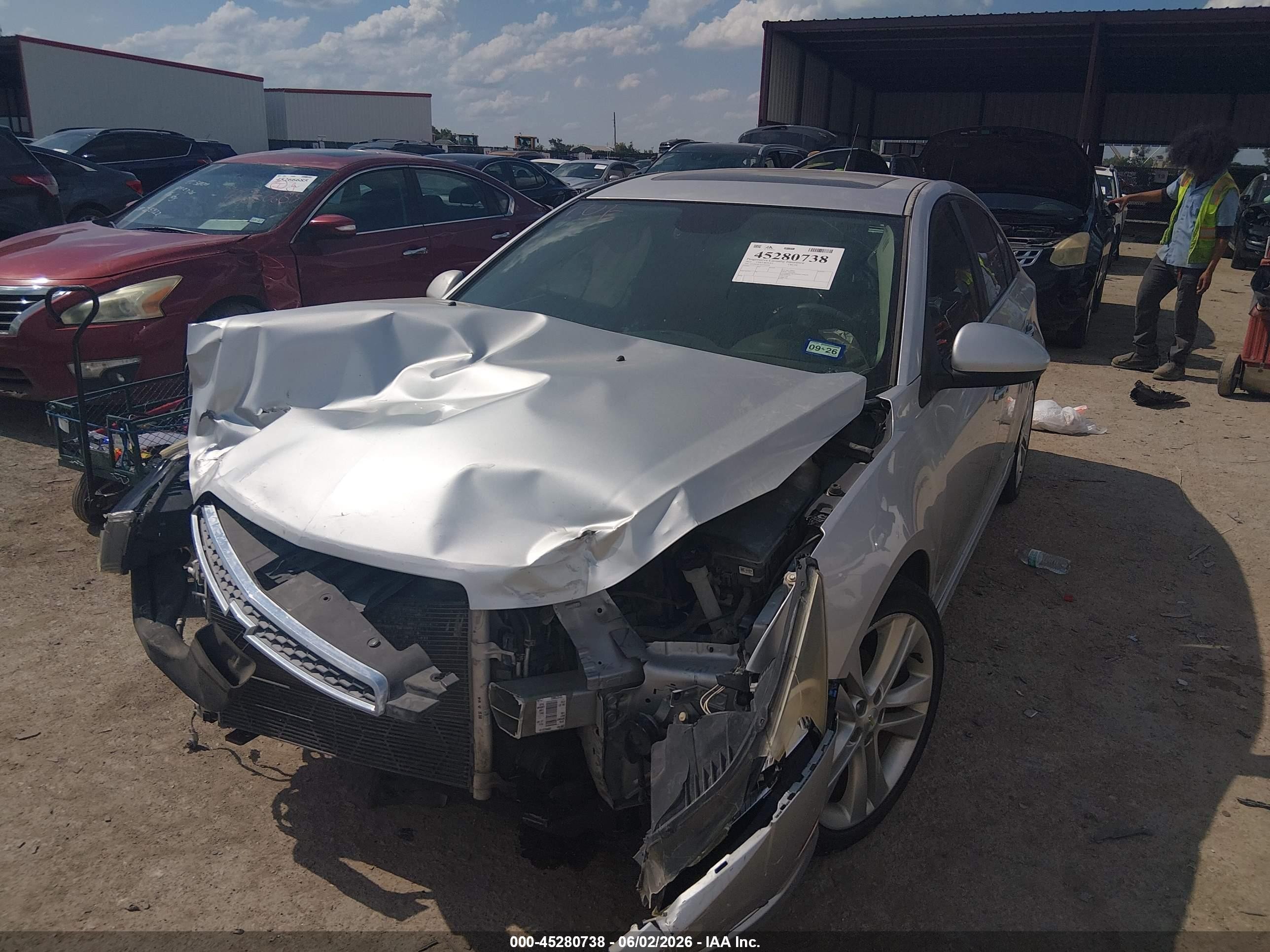 2012 Chevrolet Cruze Ltz Silver vin: 1G1PH5SCXC7365298