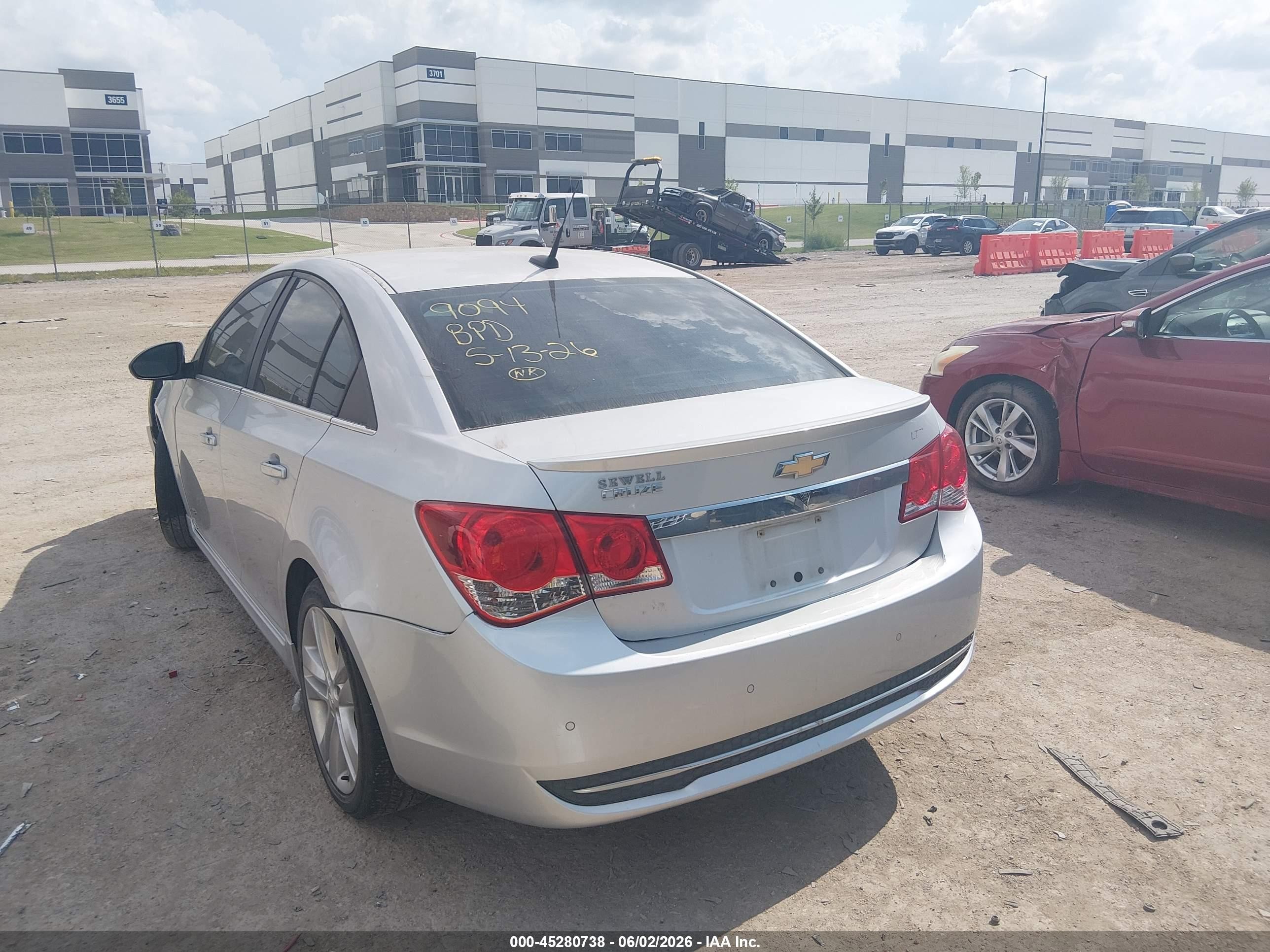 2012 Chevrolet Cruze Ltz Silver vin: 1G1PH5SCXC7365298