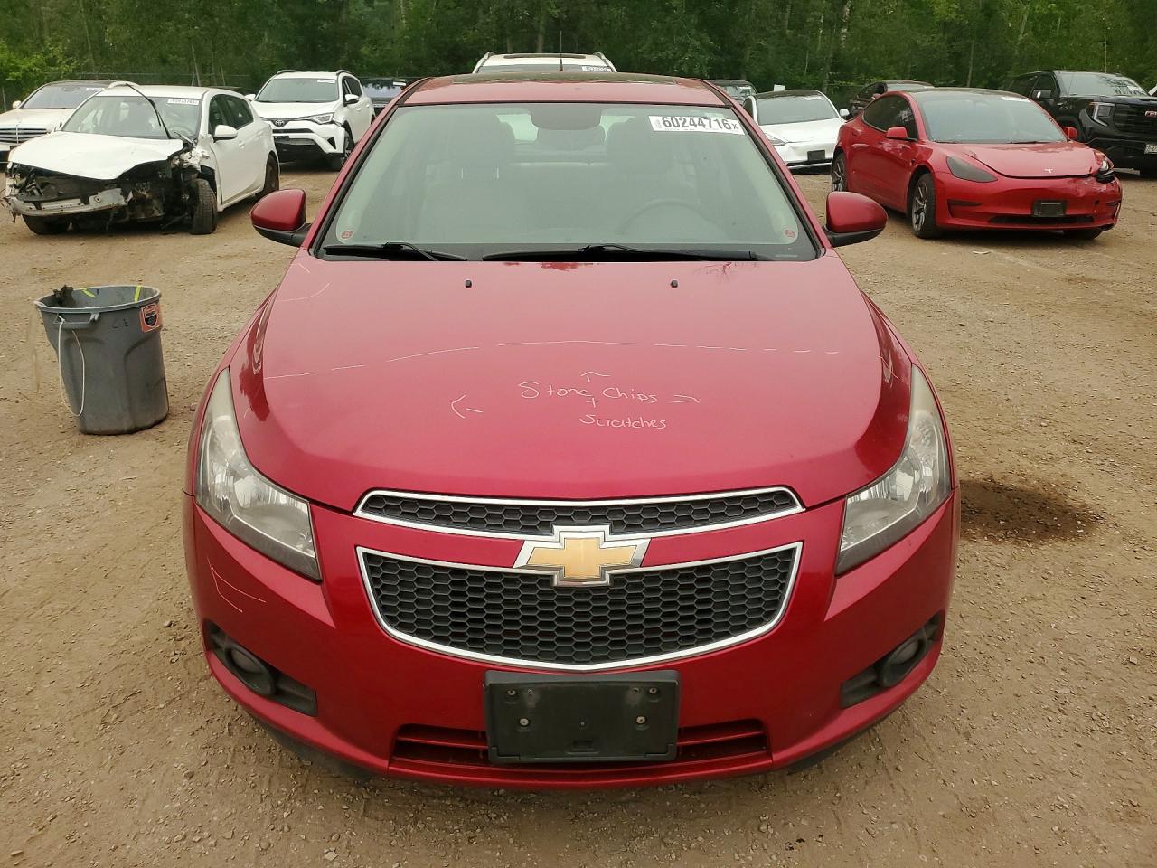2012 Chevrolet Cruze Ltz Red vin: 1G1PH5SCXC7373014