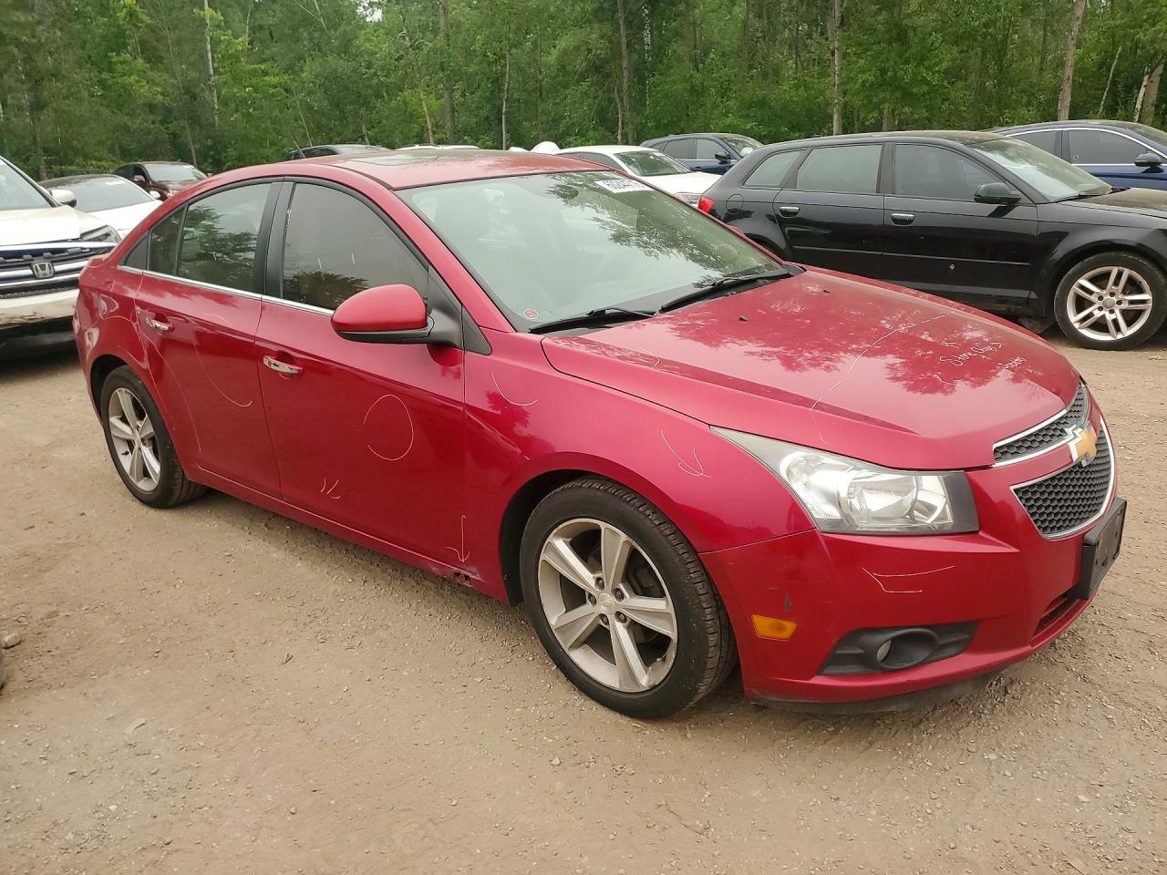 2012 Chevrolet Cruze Ltz Red vin: 1G1PH5SCXC7373014