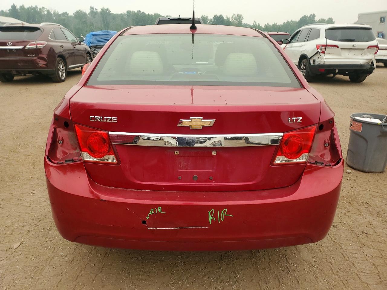 2012 Chevrolet Cruze Ltz Red vin: 1G1PH5SCXC7373014