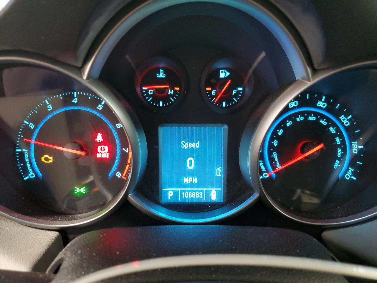 2011 Chevrolet Cruze Eco Blue vin: 1G1PJ5S91B7170827 Damage: Warning Light - Engine, On, Unacceptable
