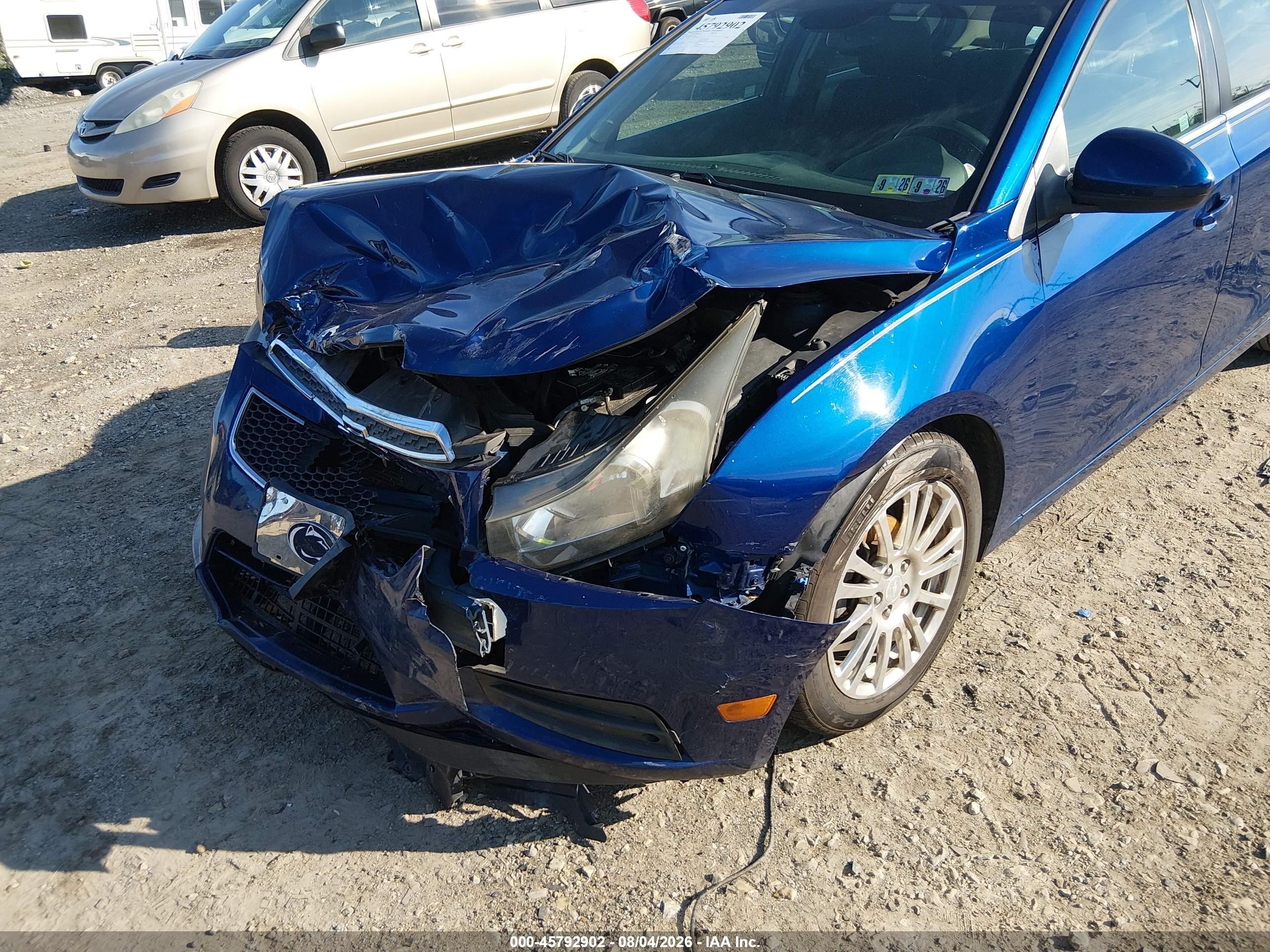 2013 Chevrolet Cruze Eco Manual Blue vin: 1G1PJ5SB2D7126096