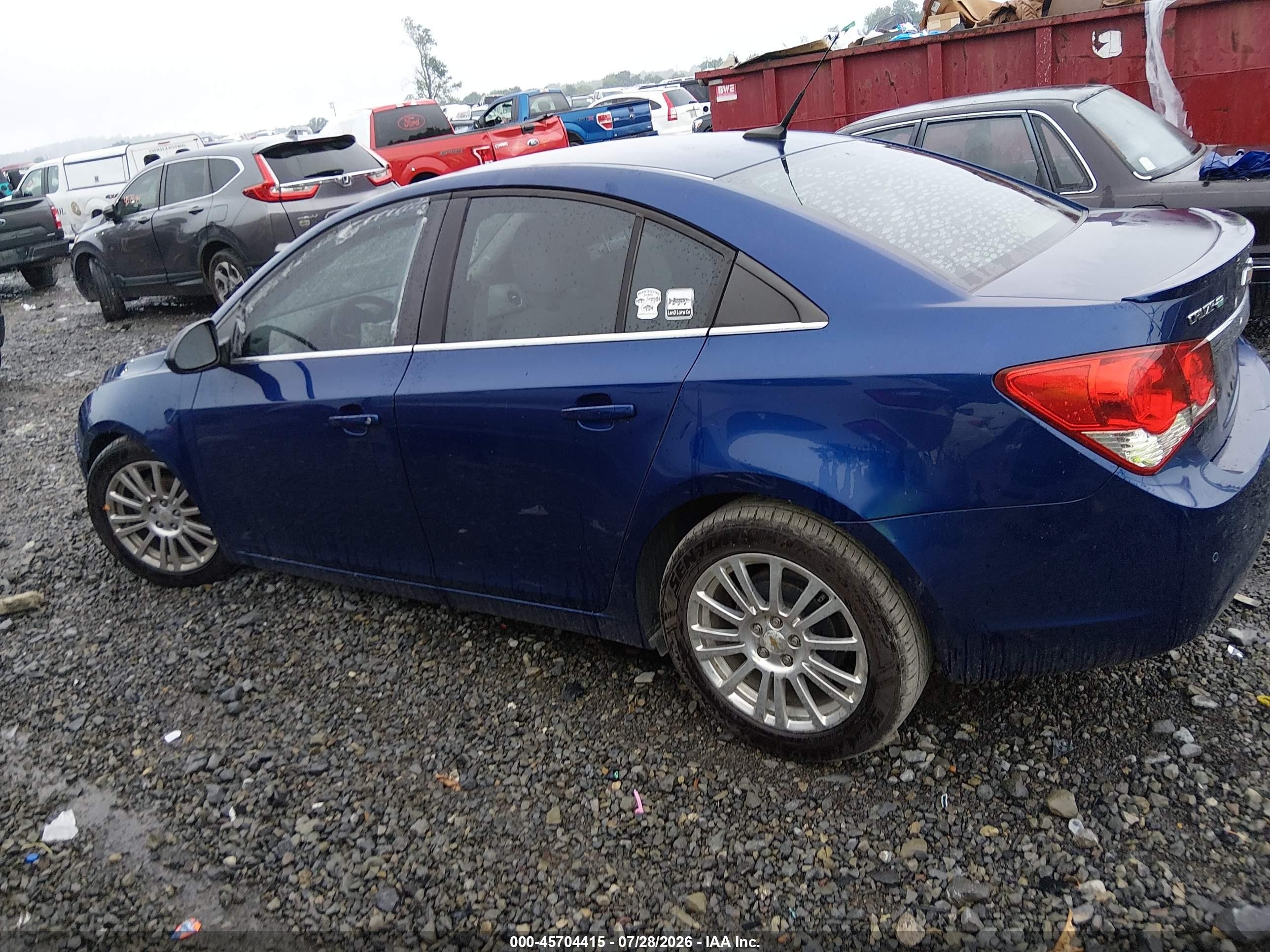 2012 Chevrolet Cruze Eco Blue vin: 1G1PJ5SC1C7127361