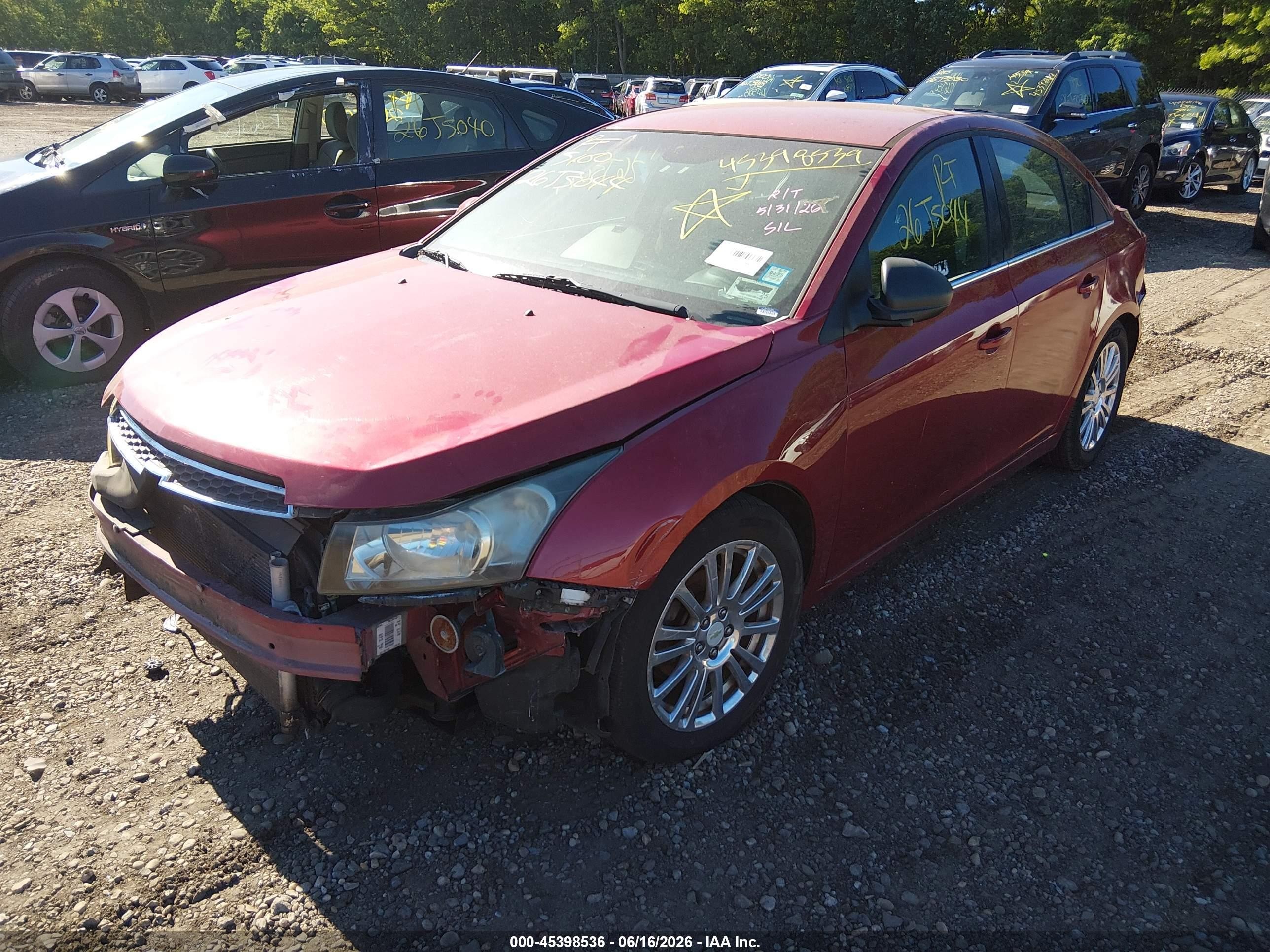 2012 Chevrolet Cruze Eco Red vin: 1G1PJ5SC2C7191635