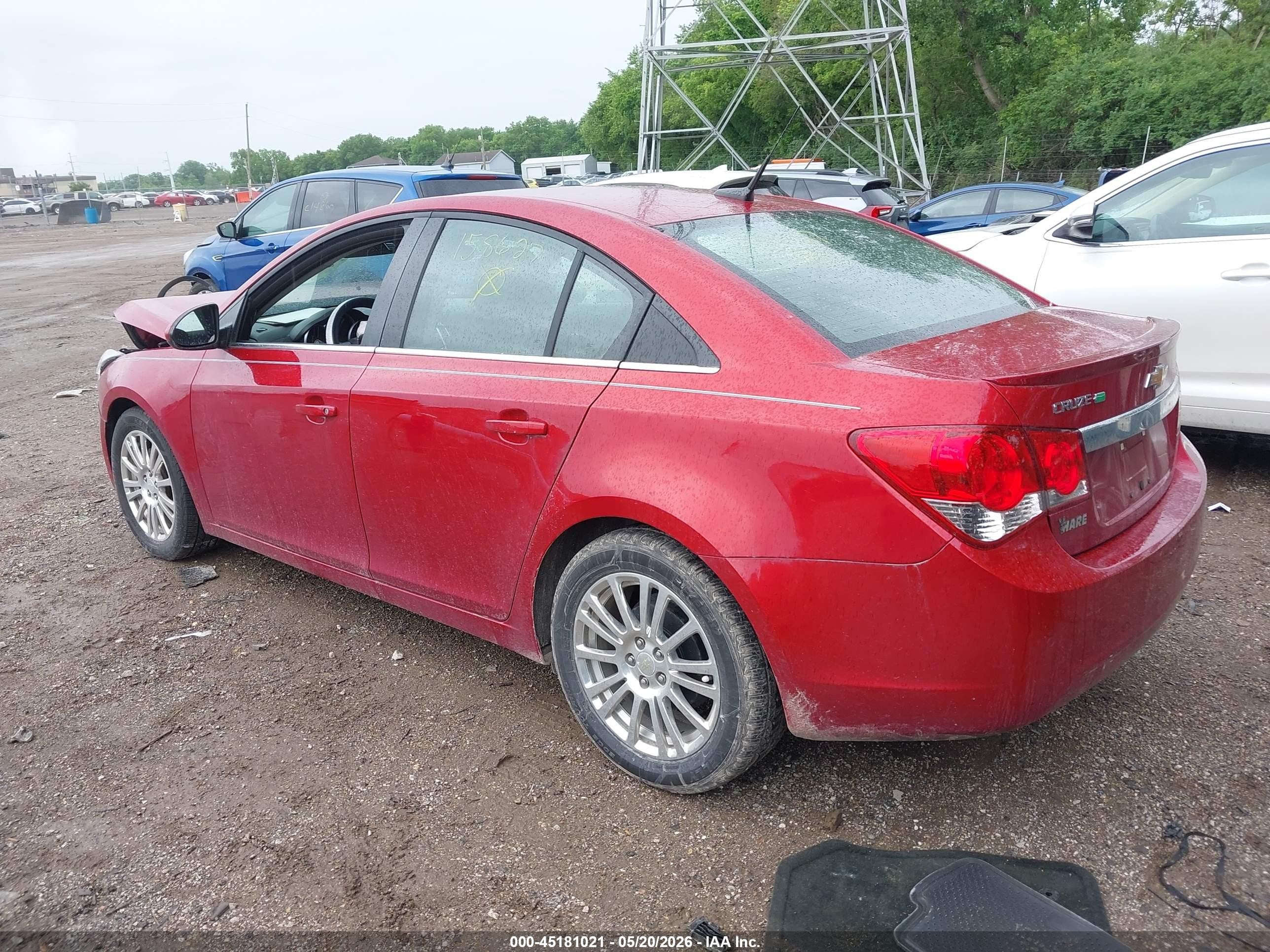 2012 Chevrolet Cruze Eco Red vin: 1G1PJ5SC3C7158627