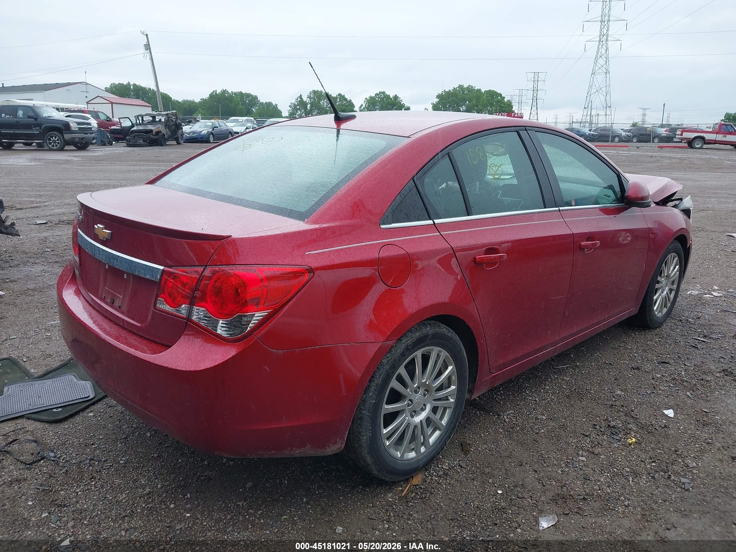 2012 Chevrolet Cruze Eco Red vin: 1G1PJ5SC3C7158627