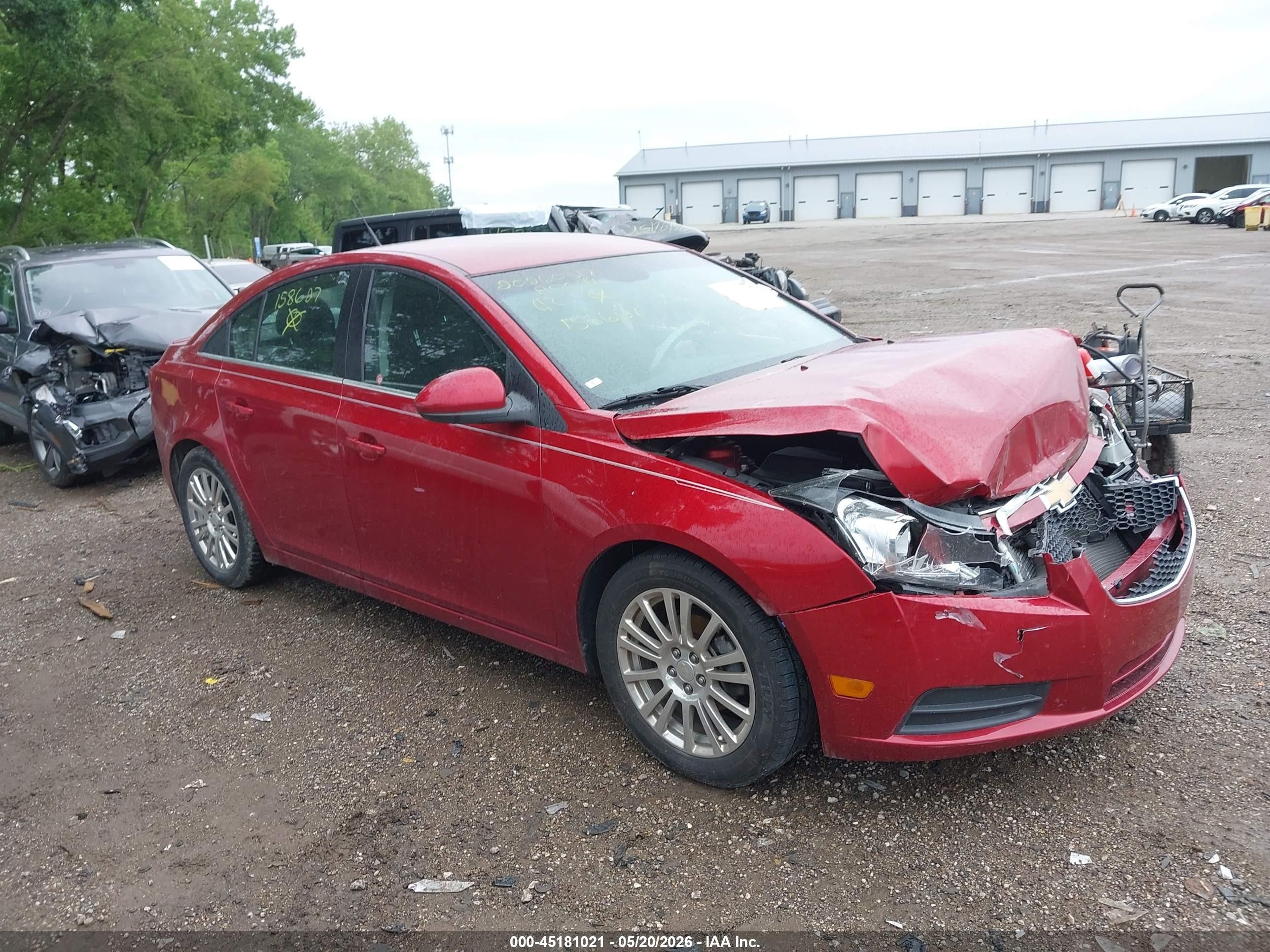 2012 Chevrolet Cruze Eco Red vin: 1G1PJ5SC3C7158627