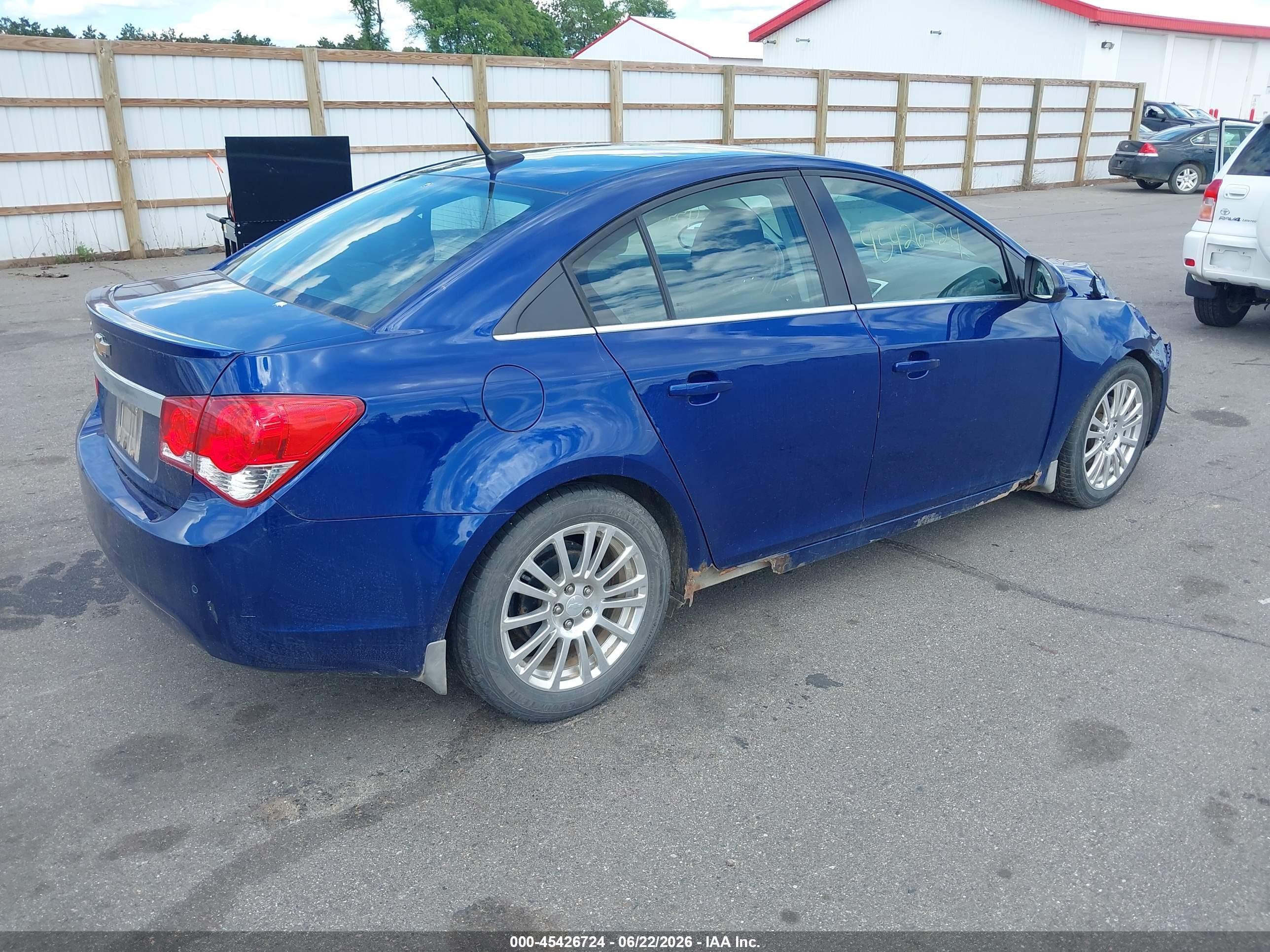 2012 Chevrolet Cruze Eco Blue vin: 1G1PJ5SC3C7289153