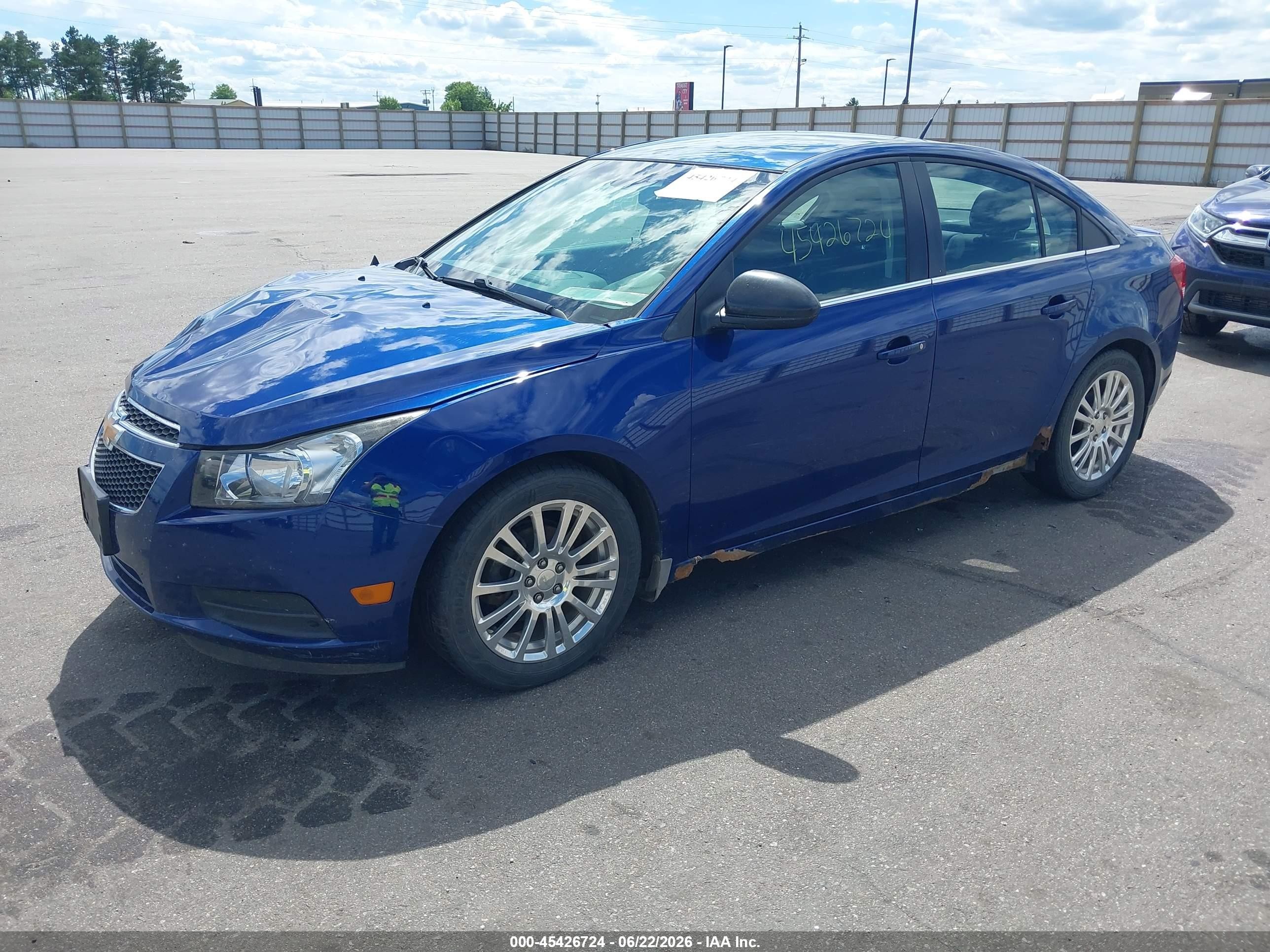 2012 Chevrolet Cruze Eco Blue vin: 1G1PJ5SC3C7289153