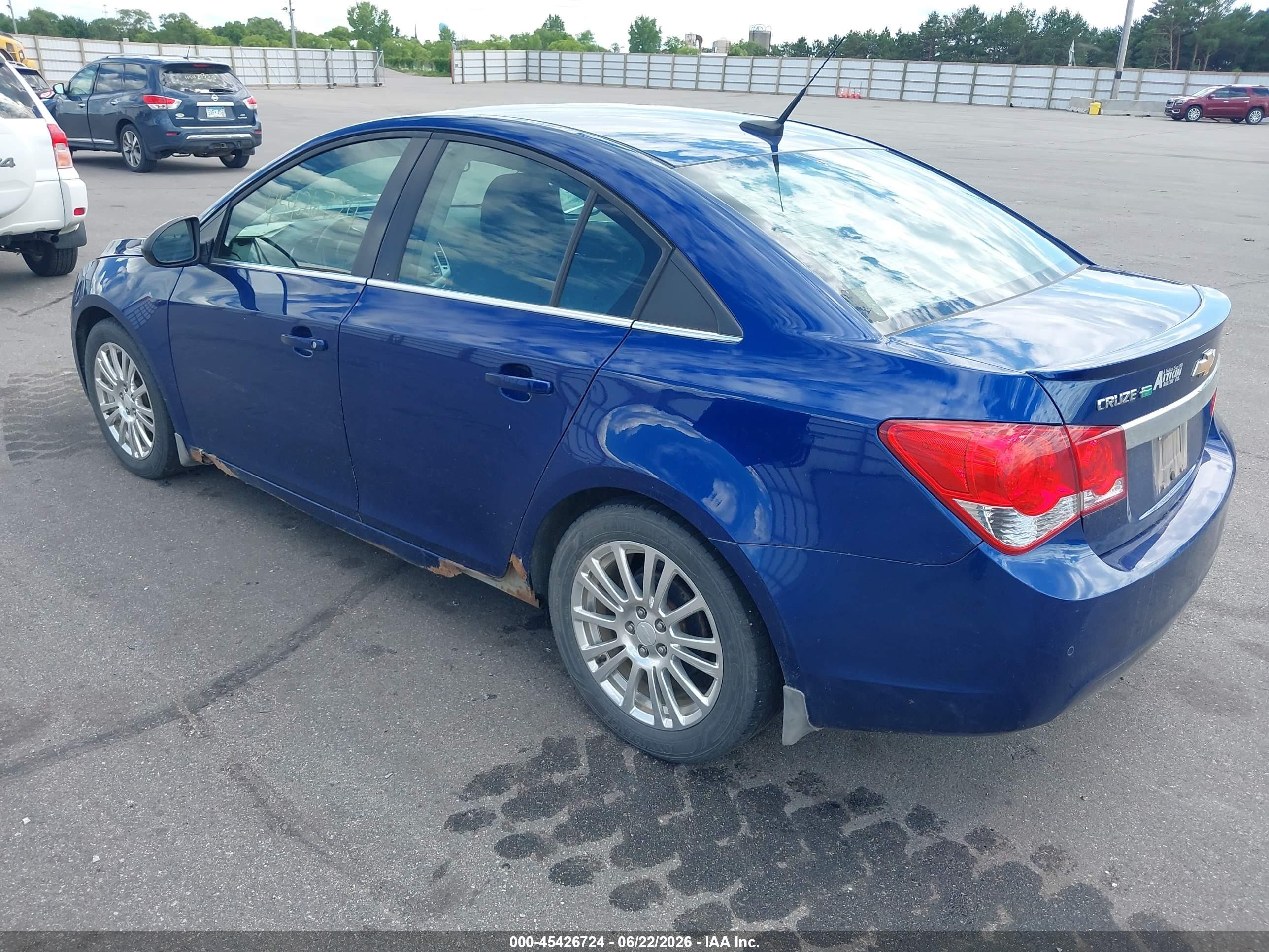 2012 Chevrolet Cruze Eco Blue vin: 1G1PJ5SC3C7289153