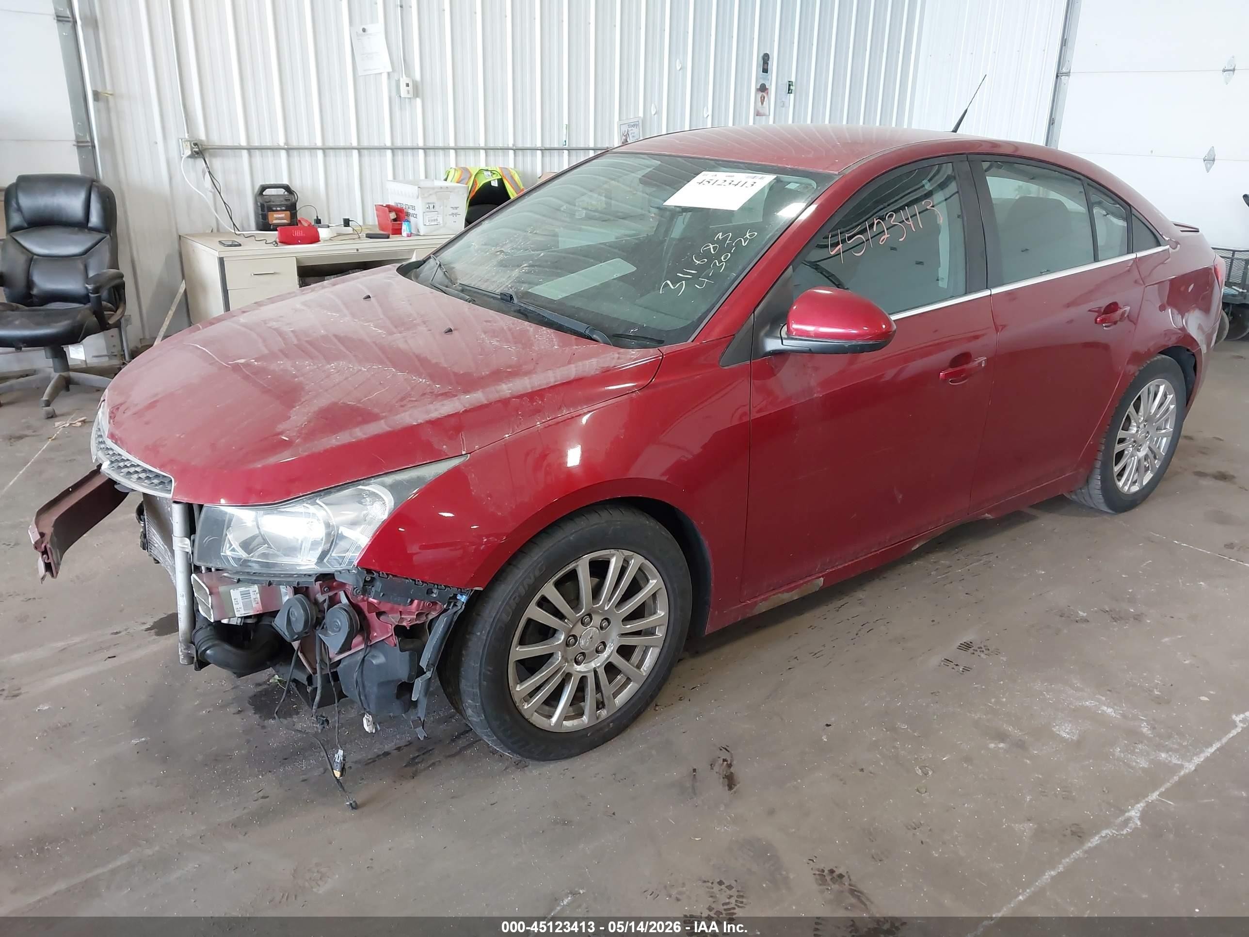 2012 Chevrolet Cruze Eco Red vin: 1G1PJ5SC3C7392055