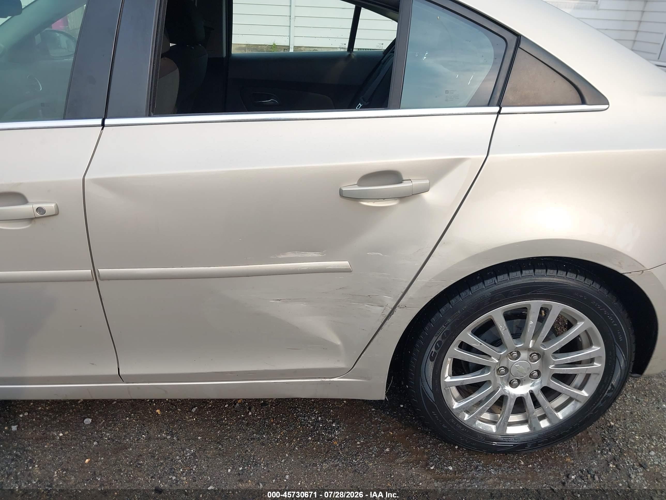 2012 Chevrolet Cruze Eco Beige vin: 1G1PJ5SC4C7185061