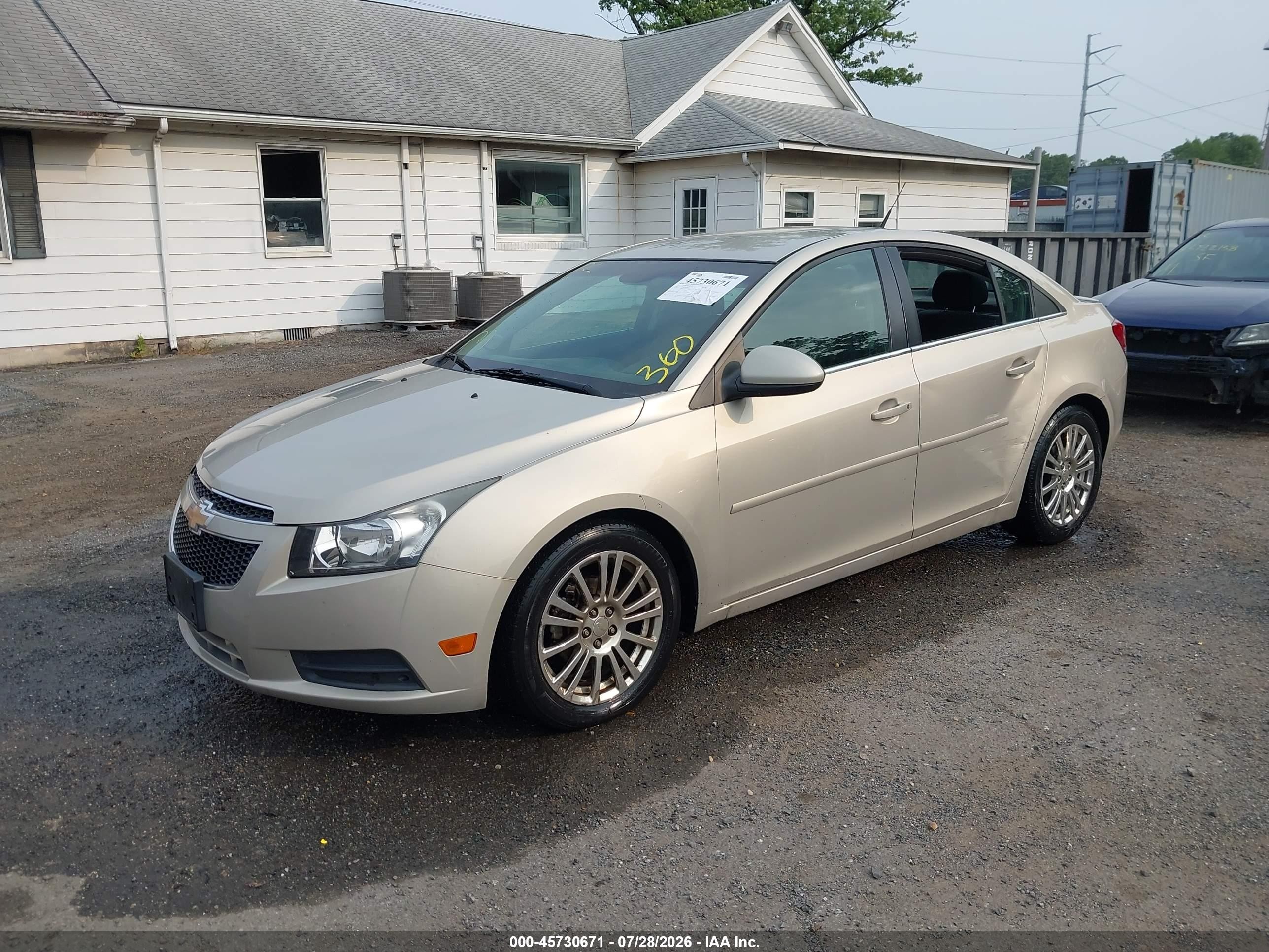 2012 Chevrolet Cruze Eco Beige vin: 1G1PJ5SC4C7185061