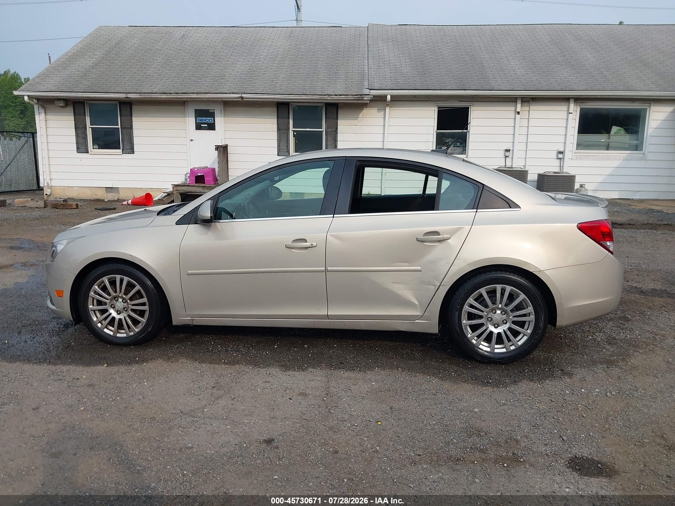 2012 Chevrolet Cruze Eco Beige vin: 1G1PJ5SC4C7185061