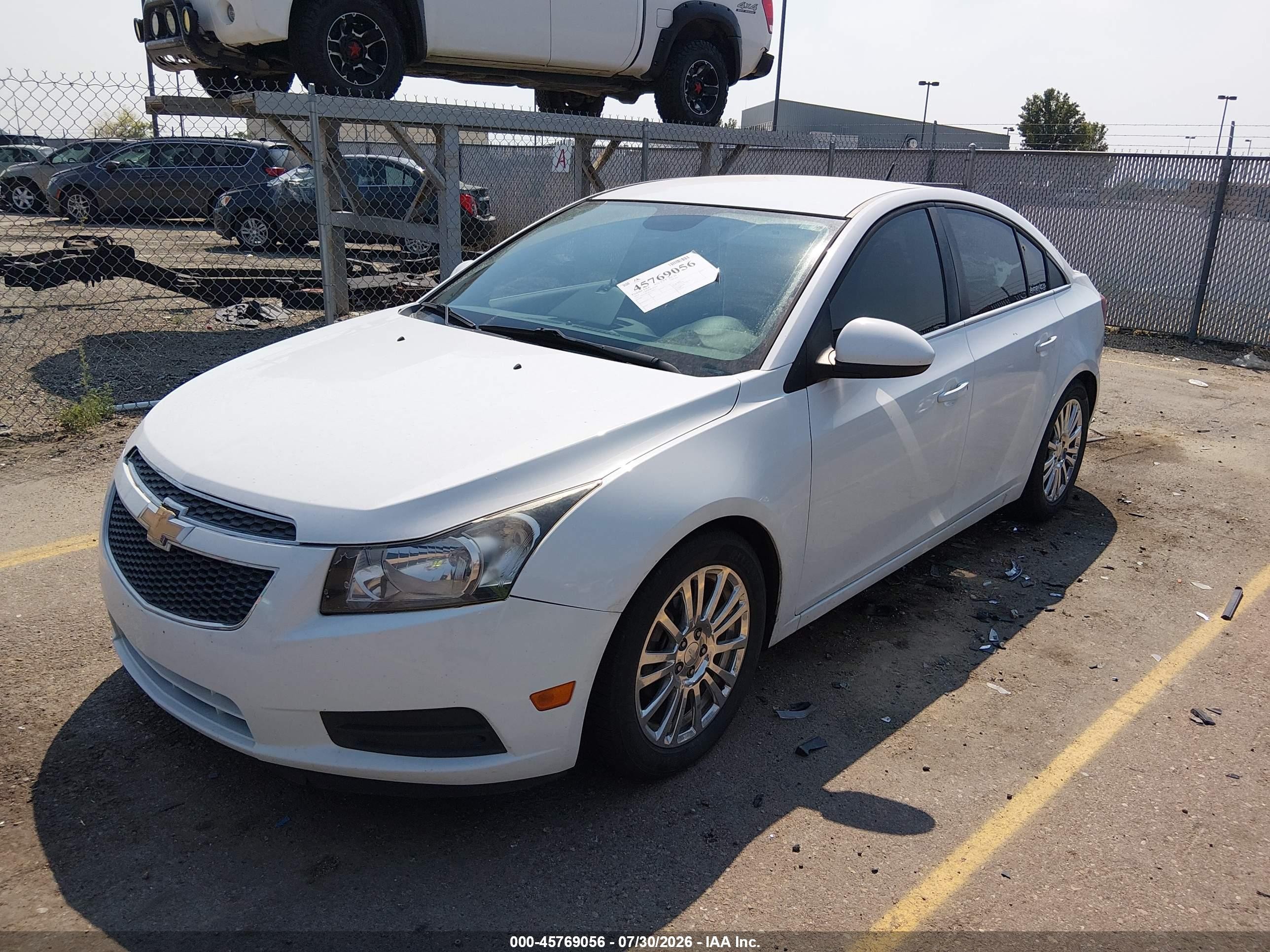 2012 Chevrolet Cruze Eco White vin: 1G1PJ5SC4C7335816