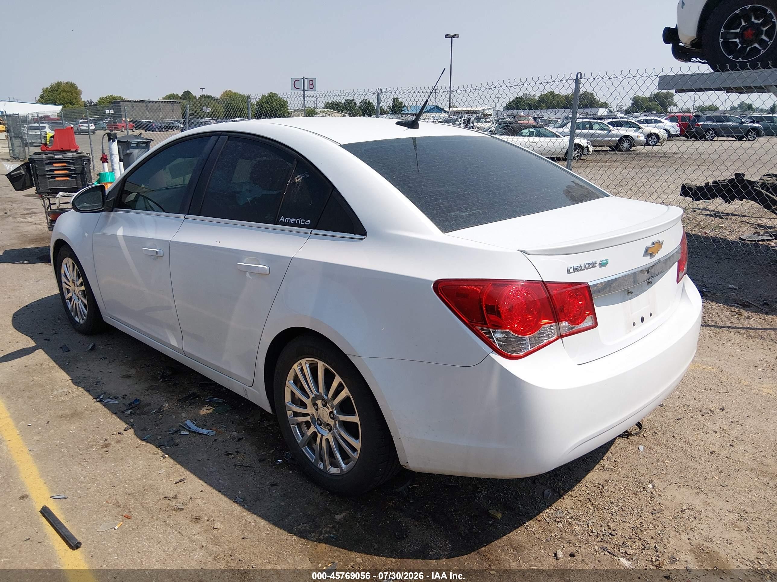 2012 Chevrolet Cruze Eco White vin: 1G1PJ5SC4C7335816
