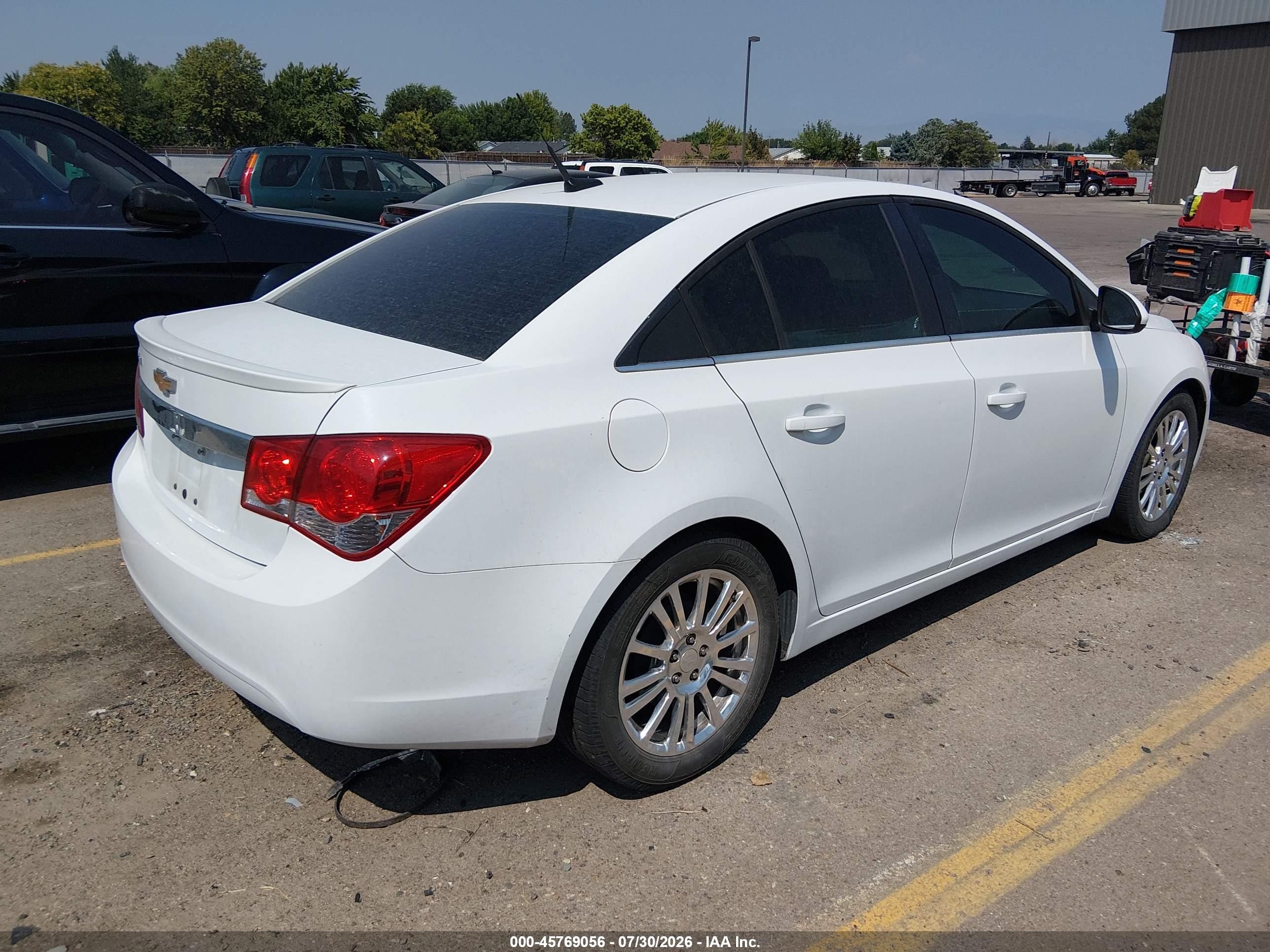 2012 Chevrolet Cruze Eco White vin: 1G1PJ5SC4C7335816