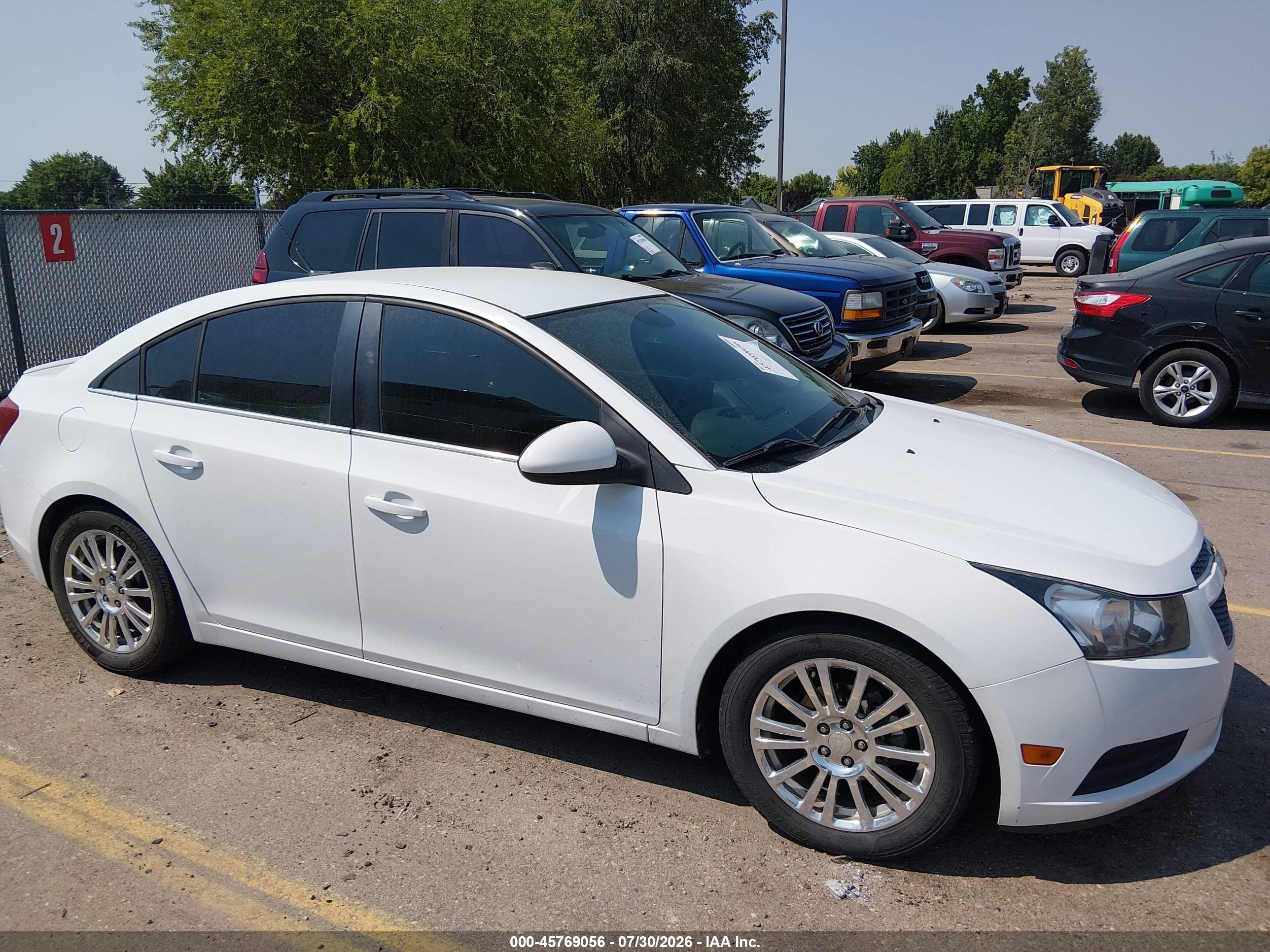 2012 Chevrolet Cruze Eco White vin: 1G1PJ5SC4C7335816