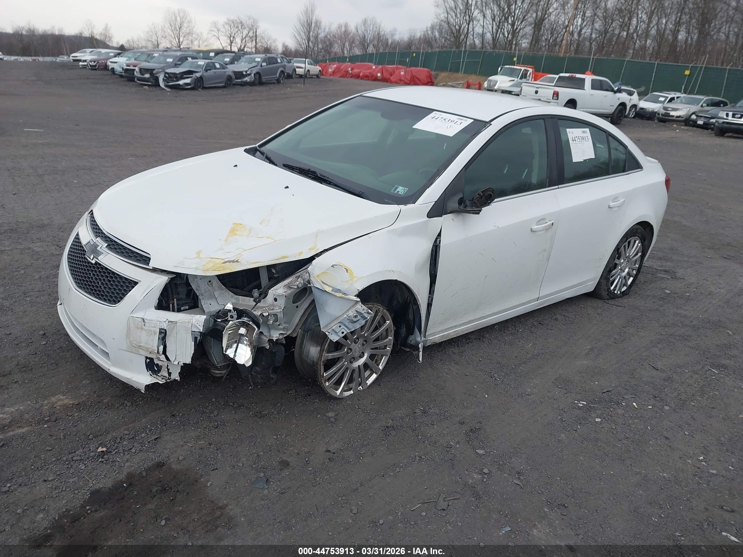 2012 Chevrolet Cruze Eco White vin: 1G1PJ5SC6C7190620