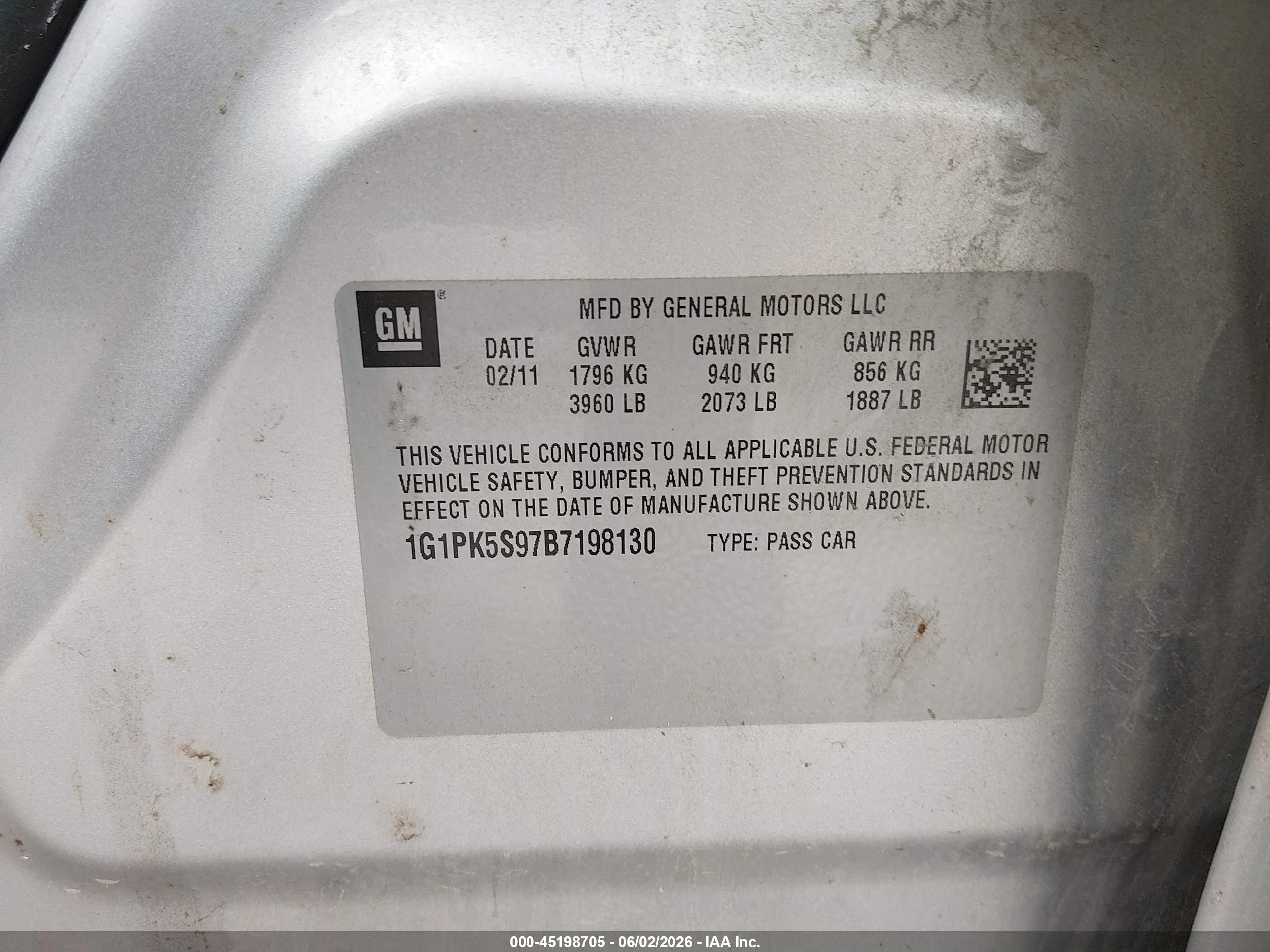 2011 Chevrolet Cruze Eco Серебряный vin: 1G1PK5S97B7198130