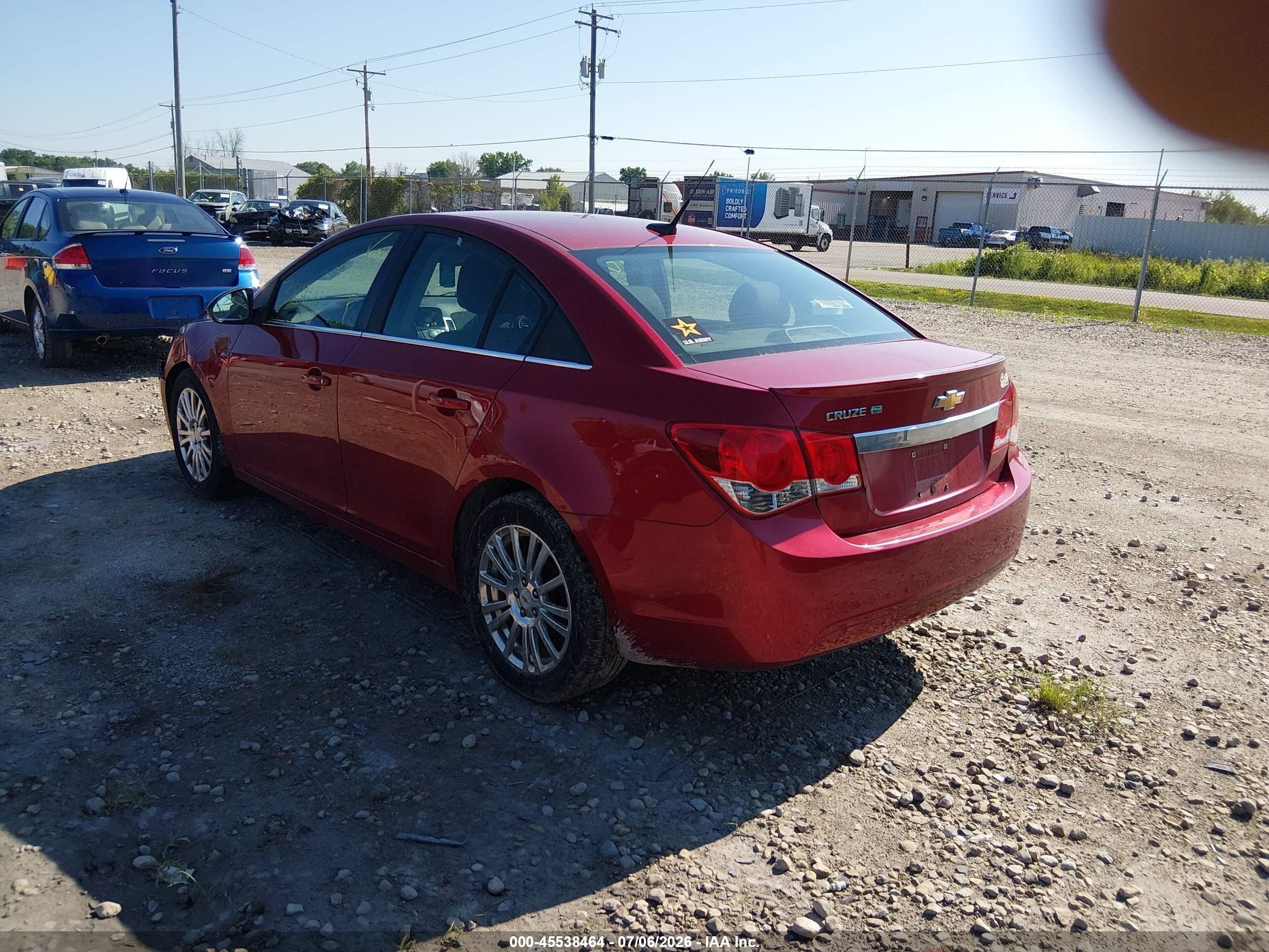 2011 Chevrolet Cruze Eco Красный vin: 1G1PK5S98B7292579