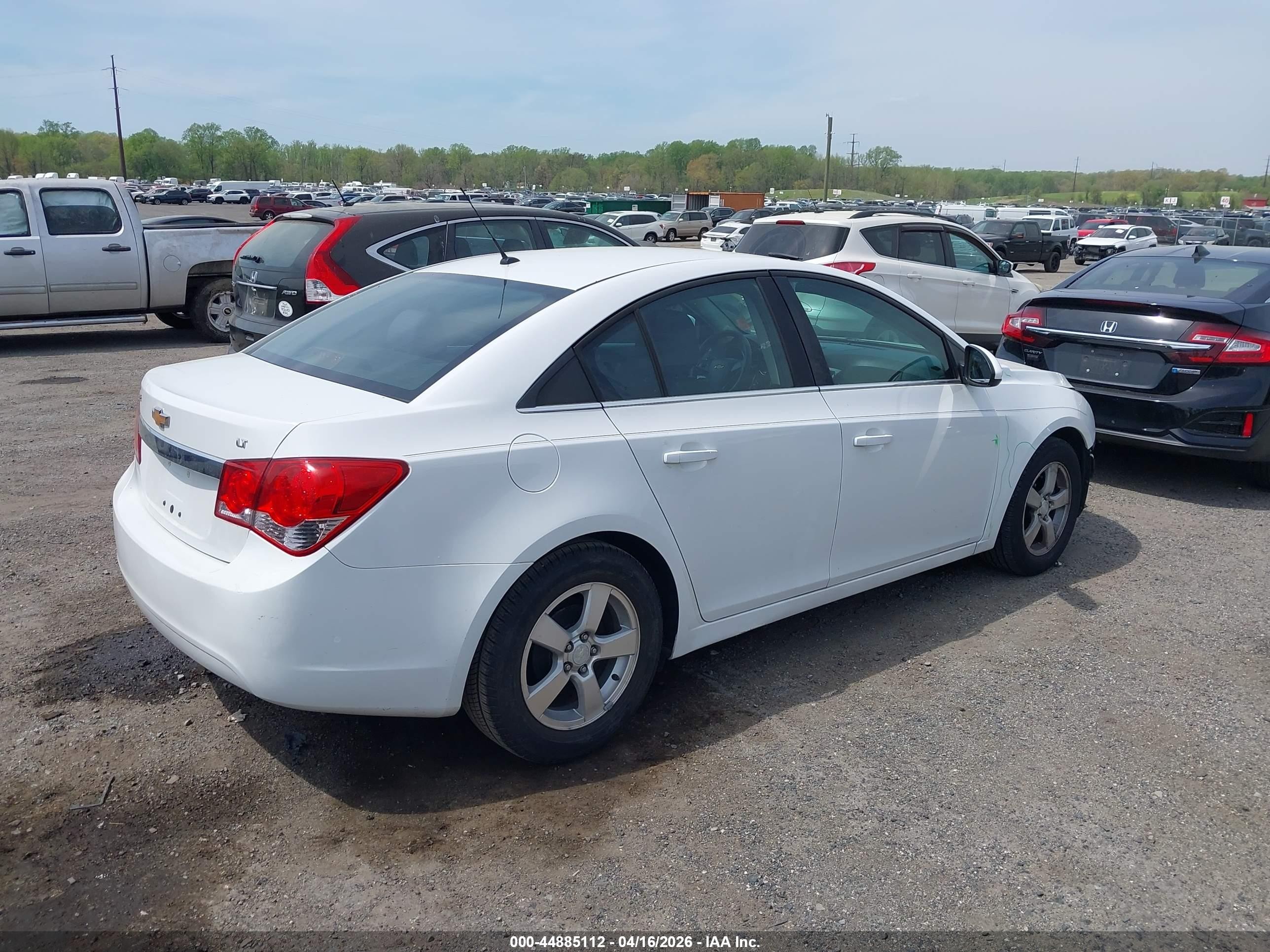 2014 Chevrolet Cruze Lt White vin: 1G1PK5SB0E7181502