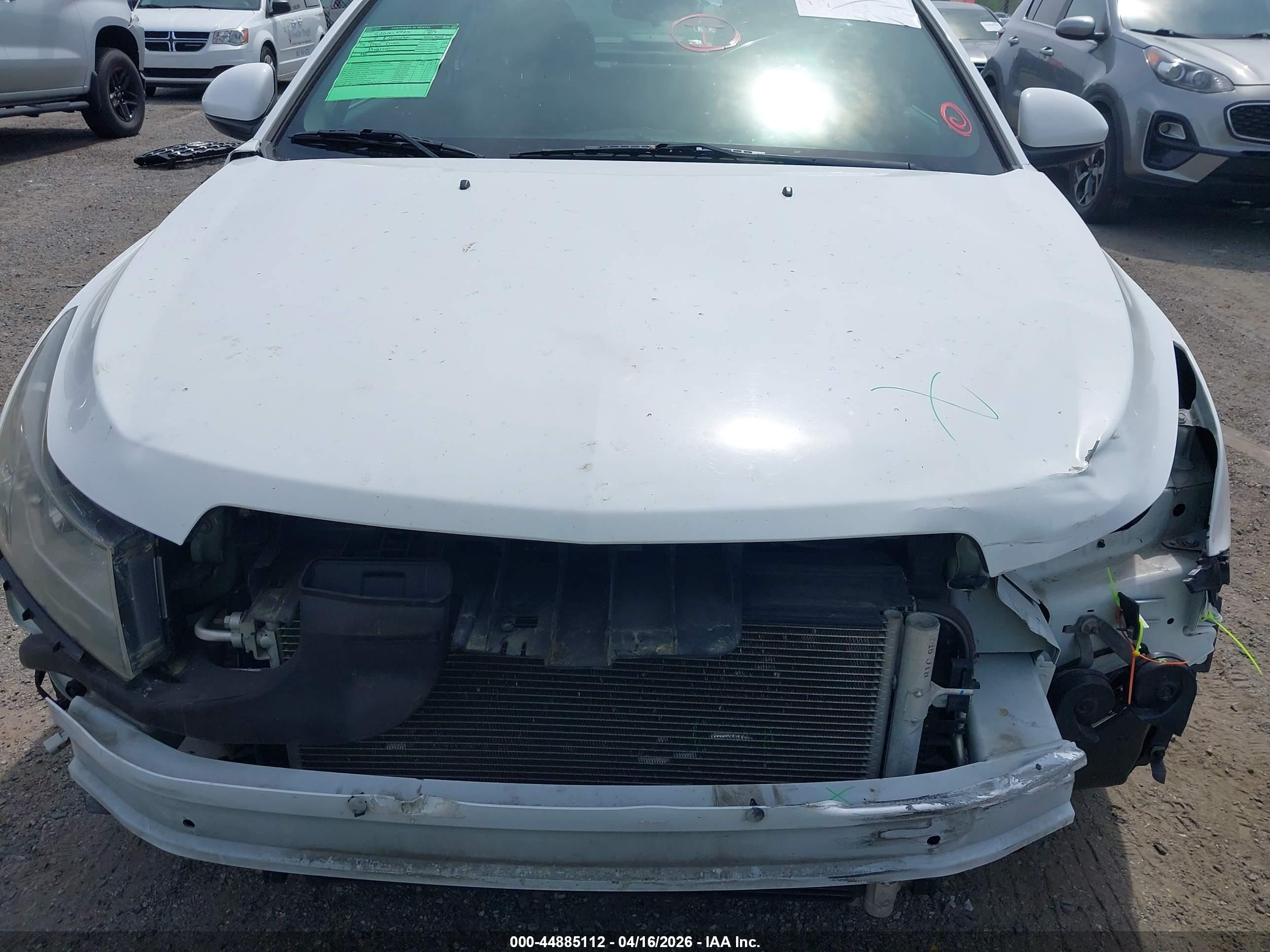 2014 Chevrolet Cruze Lt White vin: 1G1PK5SB0E7181502