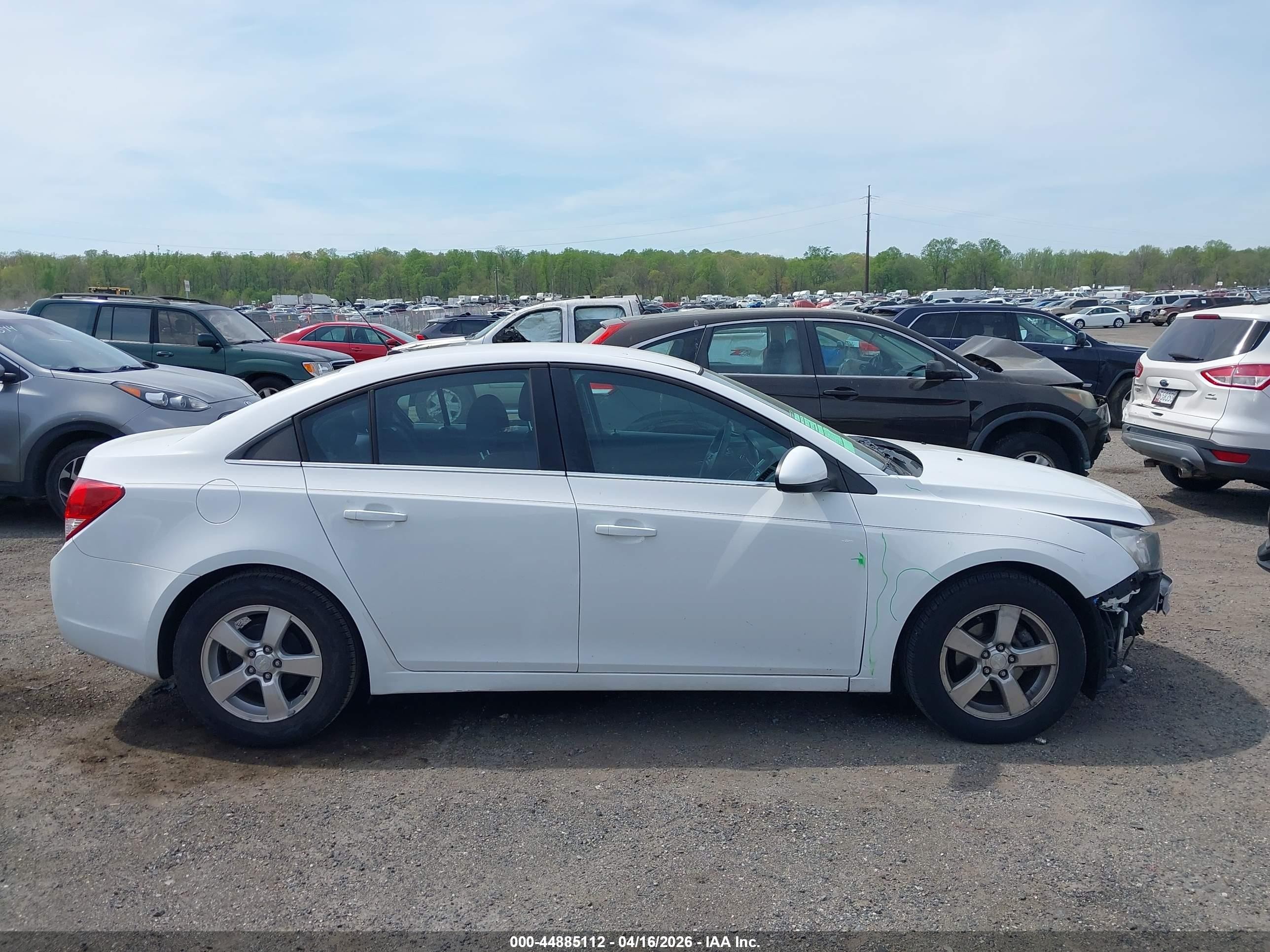 2014 Chevrolet Cruze Lt White vin: 1G1PK5SB0E7181502