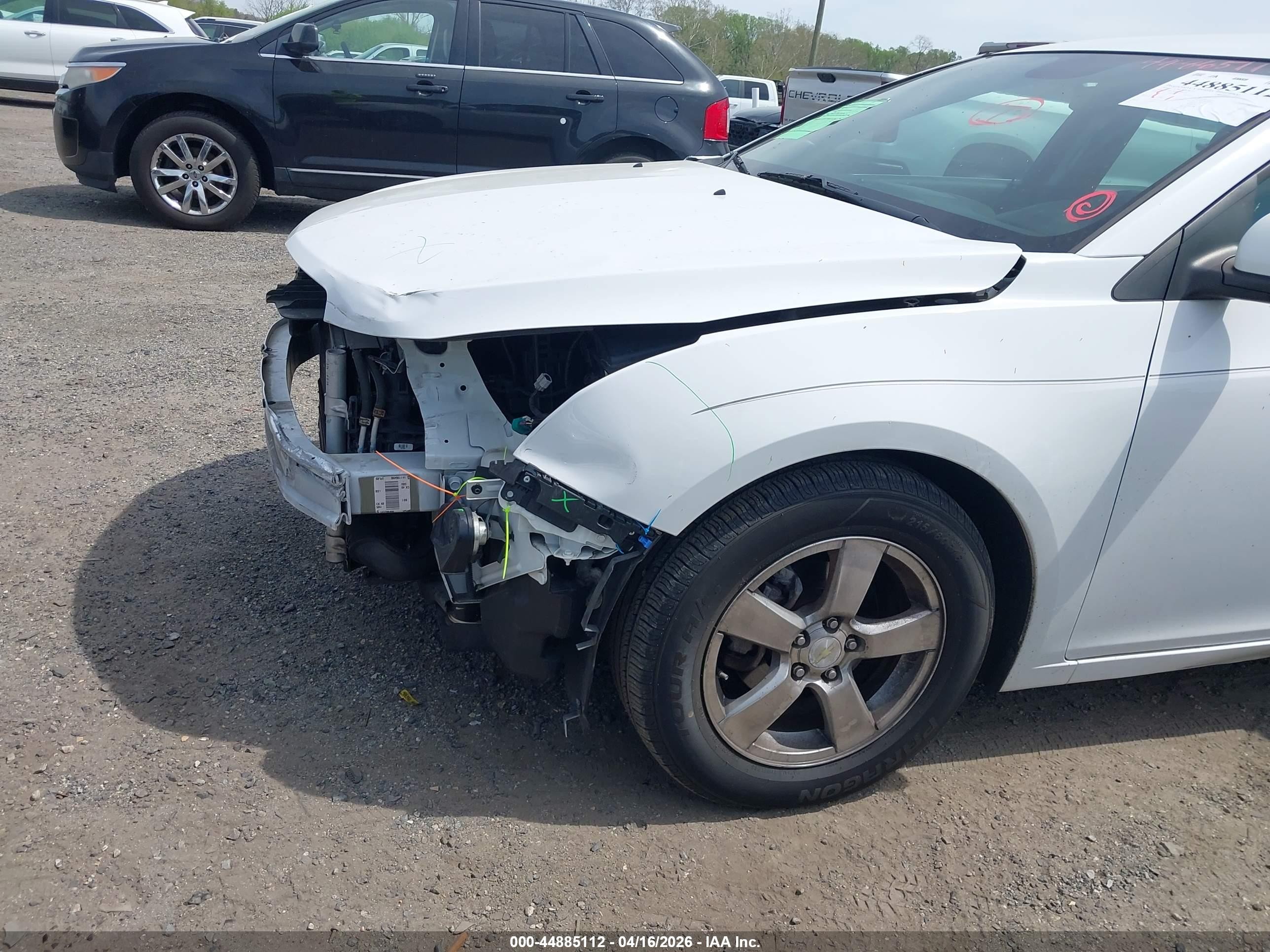 2014 Chevrolet Cruze Lt White vin: 1G1PK5SB0E7181502
