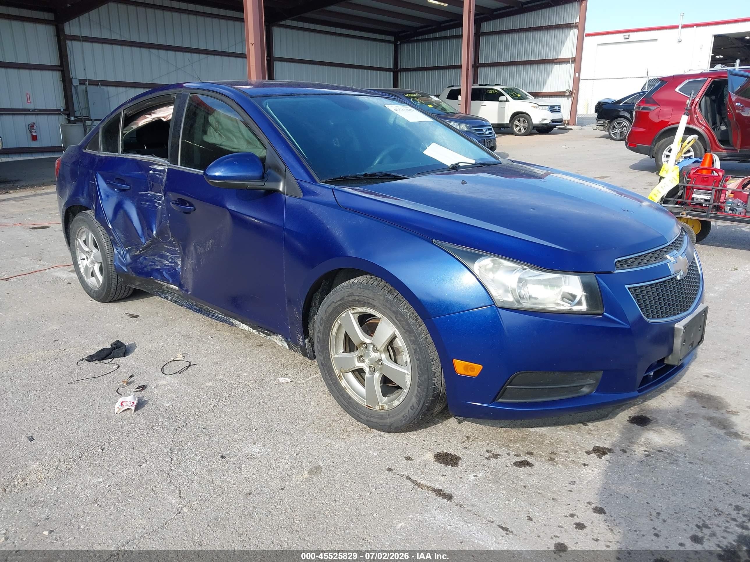 2013 Chevrolet Cruze Lt Blue vin: 1G1PK5SB4D7152745