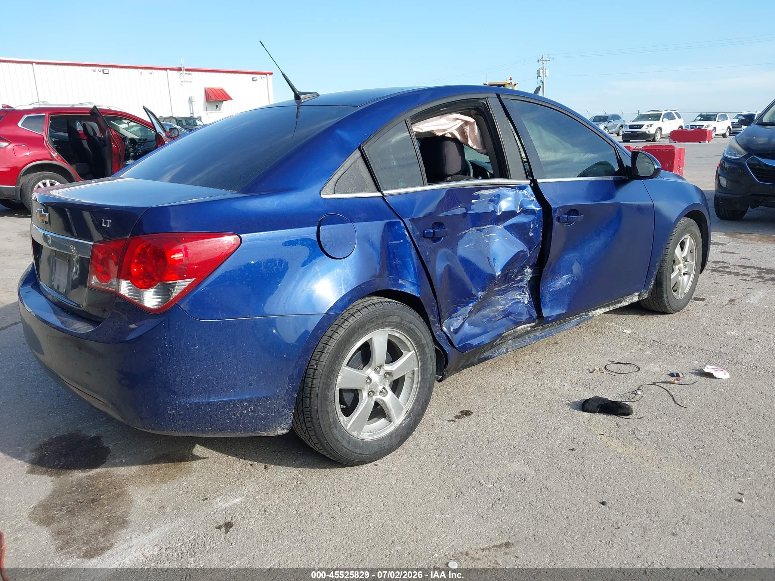 2013 Chevrolet Cruze Lt Blue vin: 1G1PK5SB4D7152745