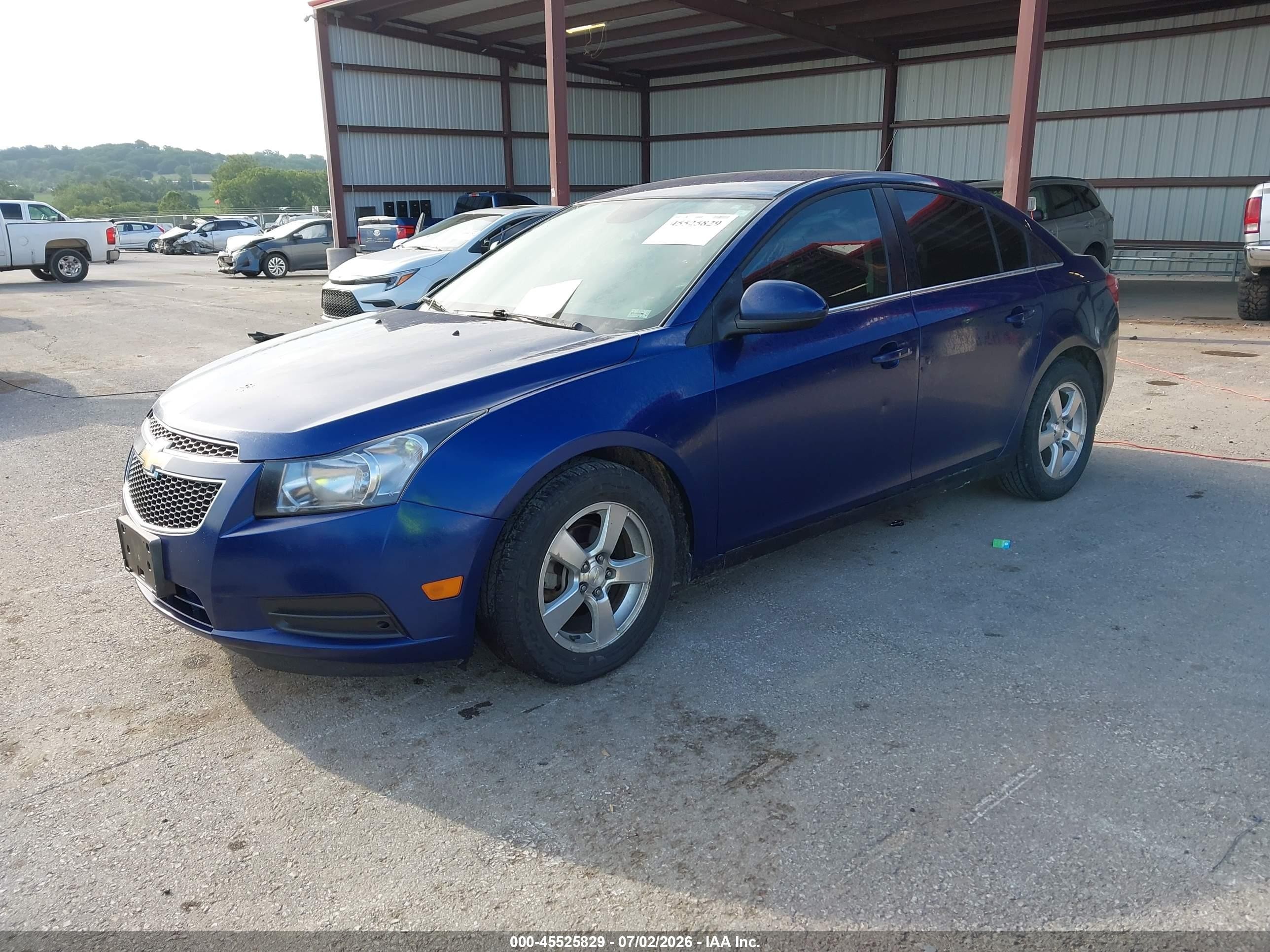 2013 Chevrolet Cruze Lt Blue vin: 1G1PK5SB4D7152745